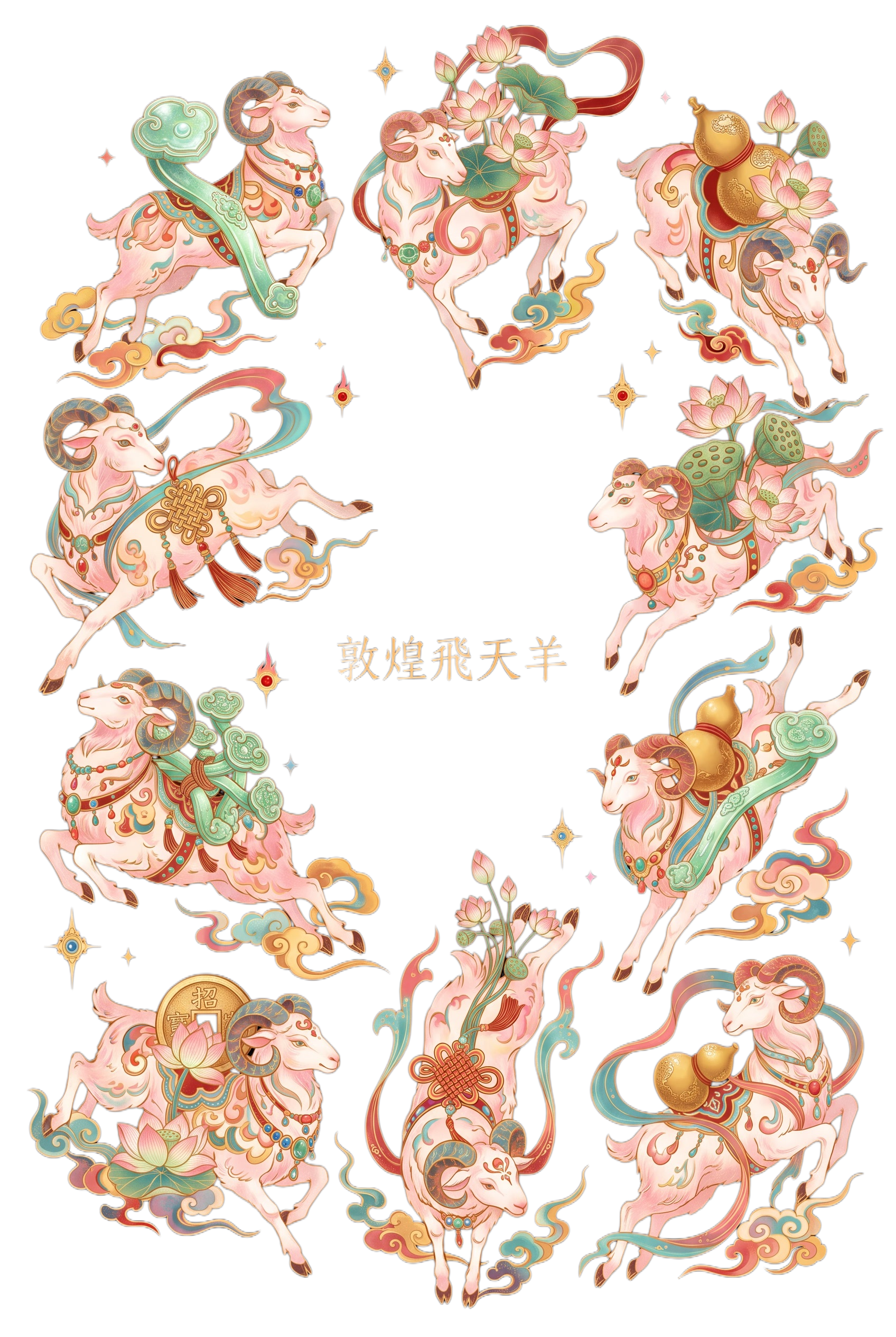 有的背着玉如意，有的背着莲花 - 图片创意预览