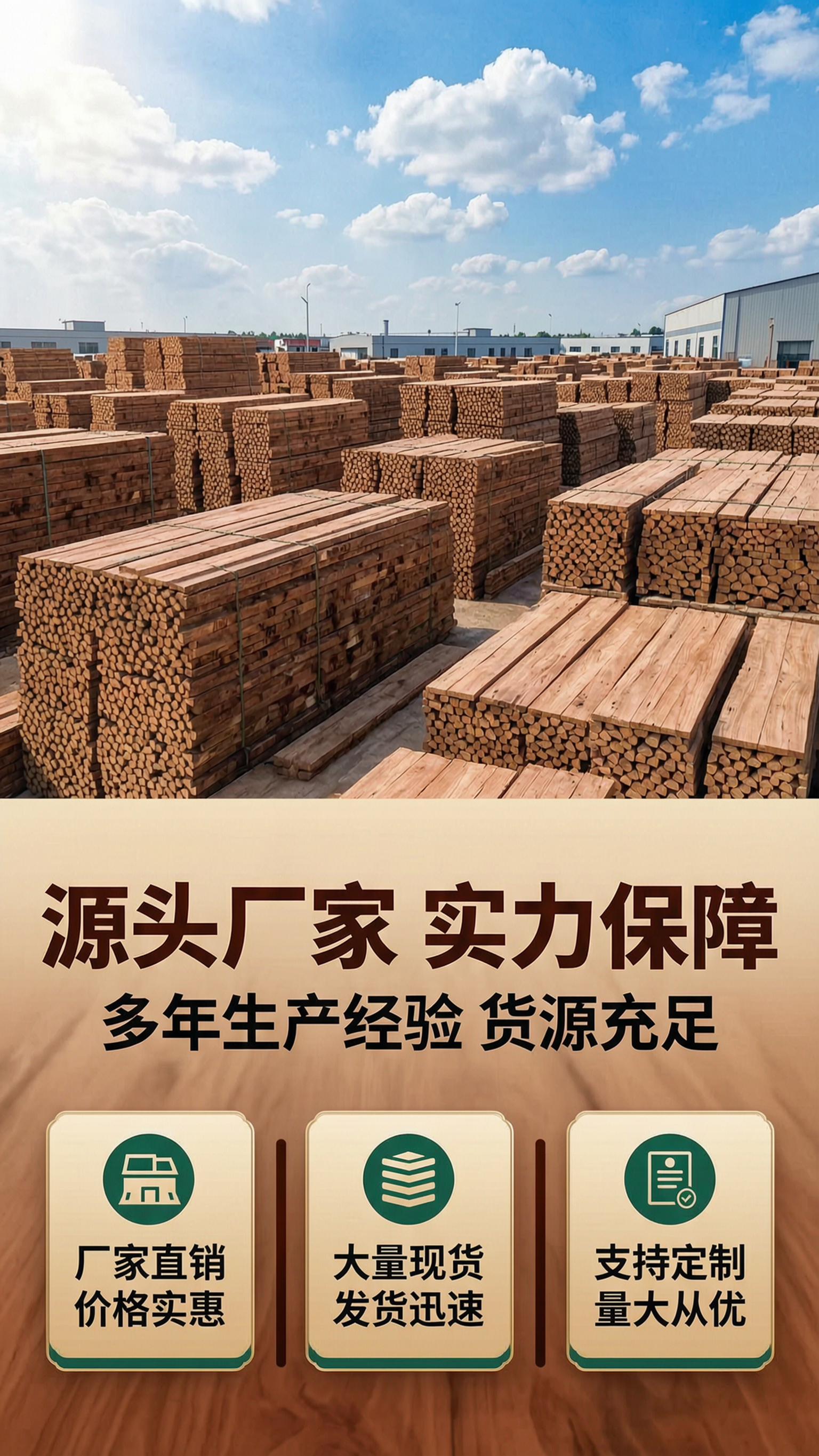 [商品] 使用【图1】菠萝格防腐木工厂堆场图；保留木材堆叠、工… - 图片创意预览