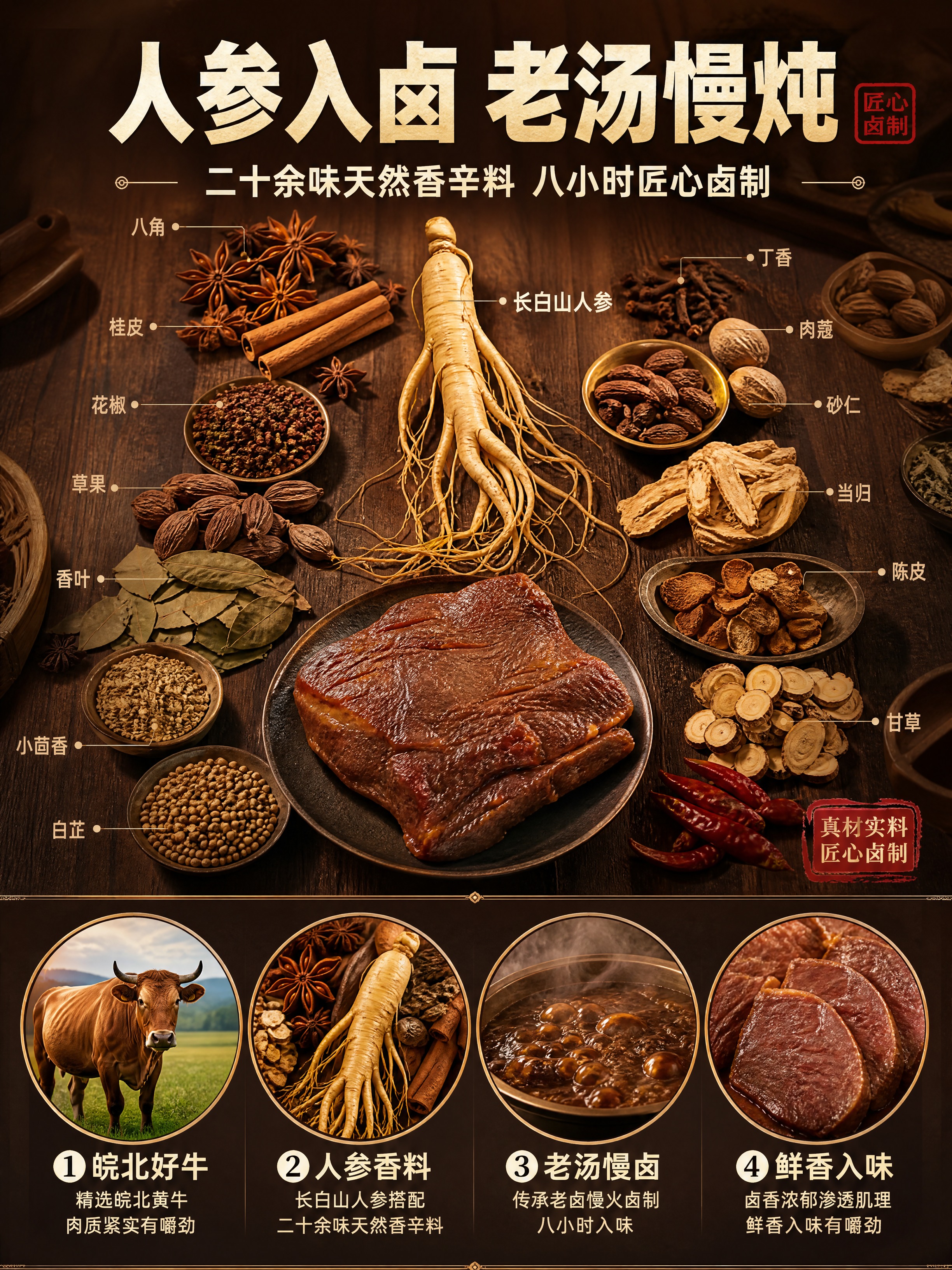 [商品] 本页为原料工艺专张，以人参和香辛料原料为主，产品图作… - 图片创意预览