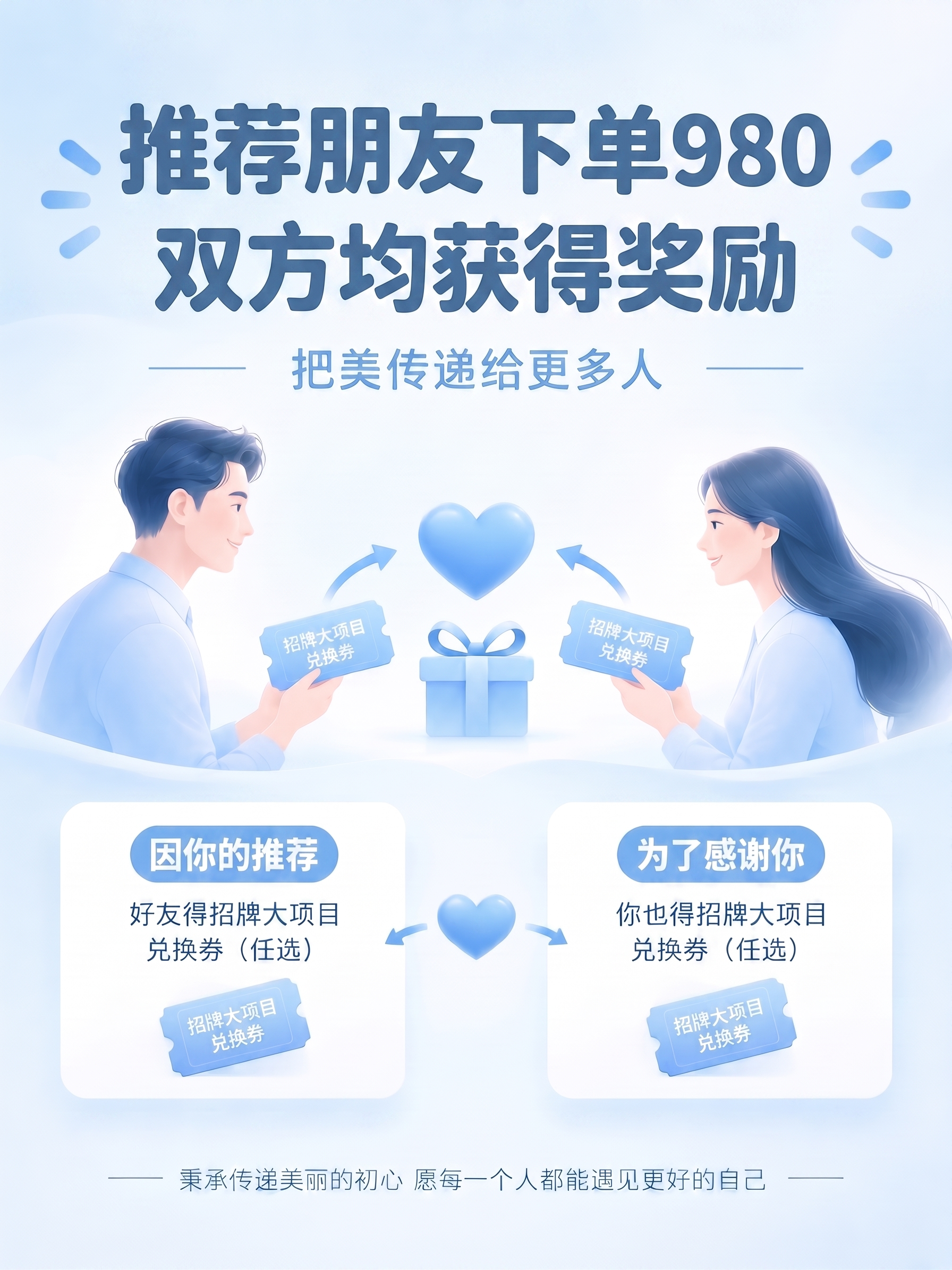 1、人物拿着的是兑换券，上面的文字是“招牌大项目 兑换券” 2… - 图片创意预览