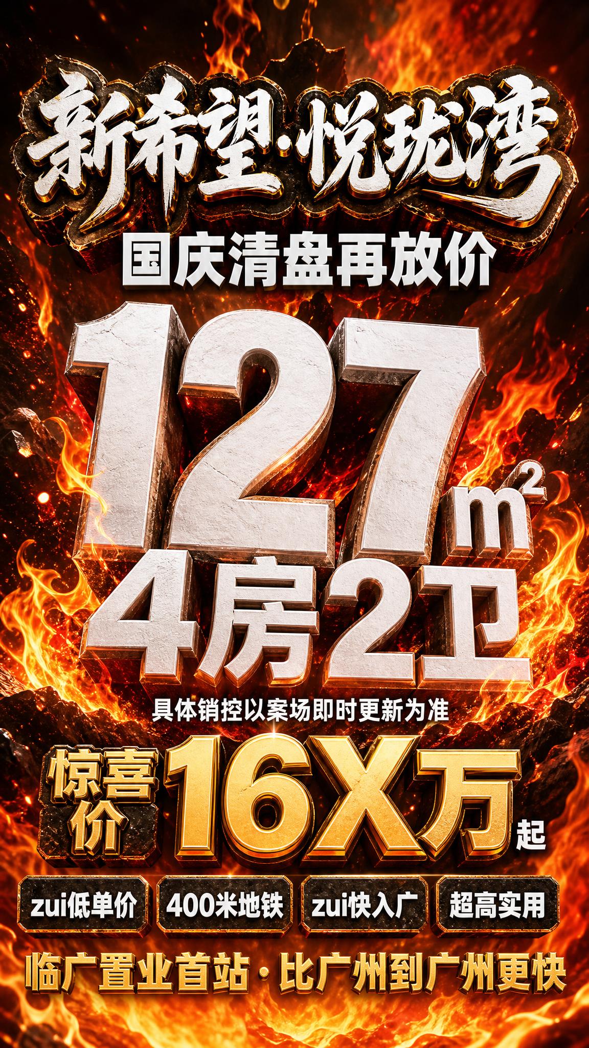竖版9:16满版房产促销海报，C4D OC渲染风格，高级质感3… - 图片创意预览