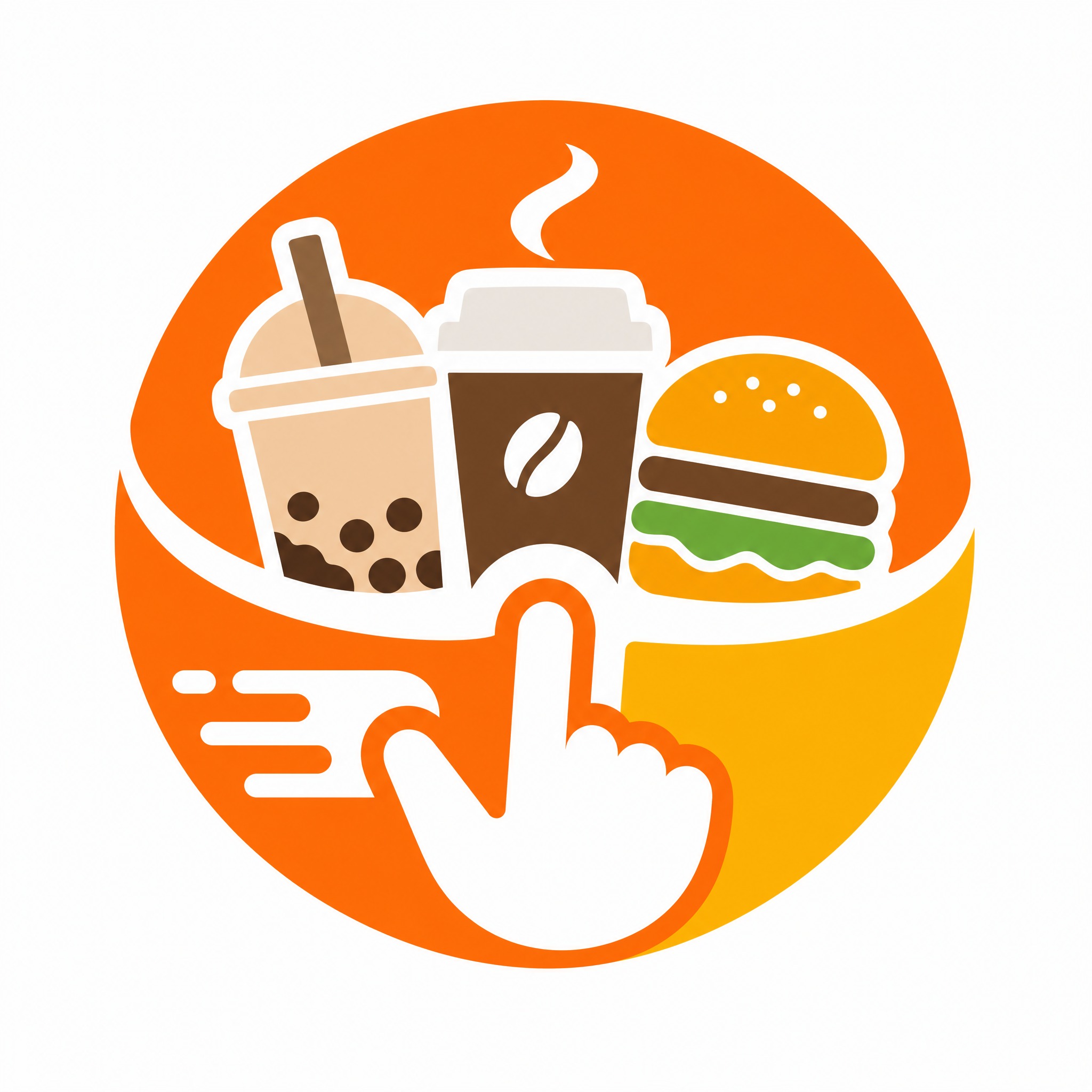 生成图片：易点餐的logo，设计一下，圆形的，入驻了很多奶茶店… - 图片创意预览