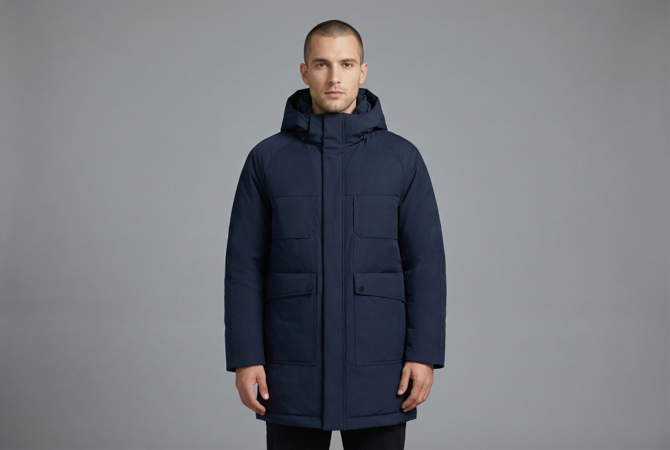 将这件衣服熨烫平整，穿在真实人物模特身上，调整光线，白平衡预览效果