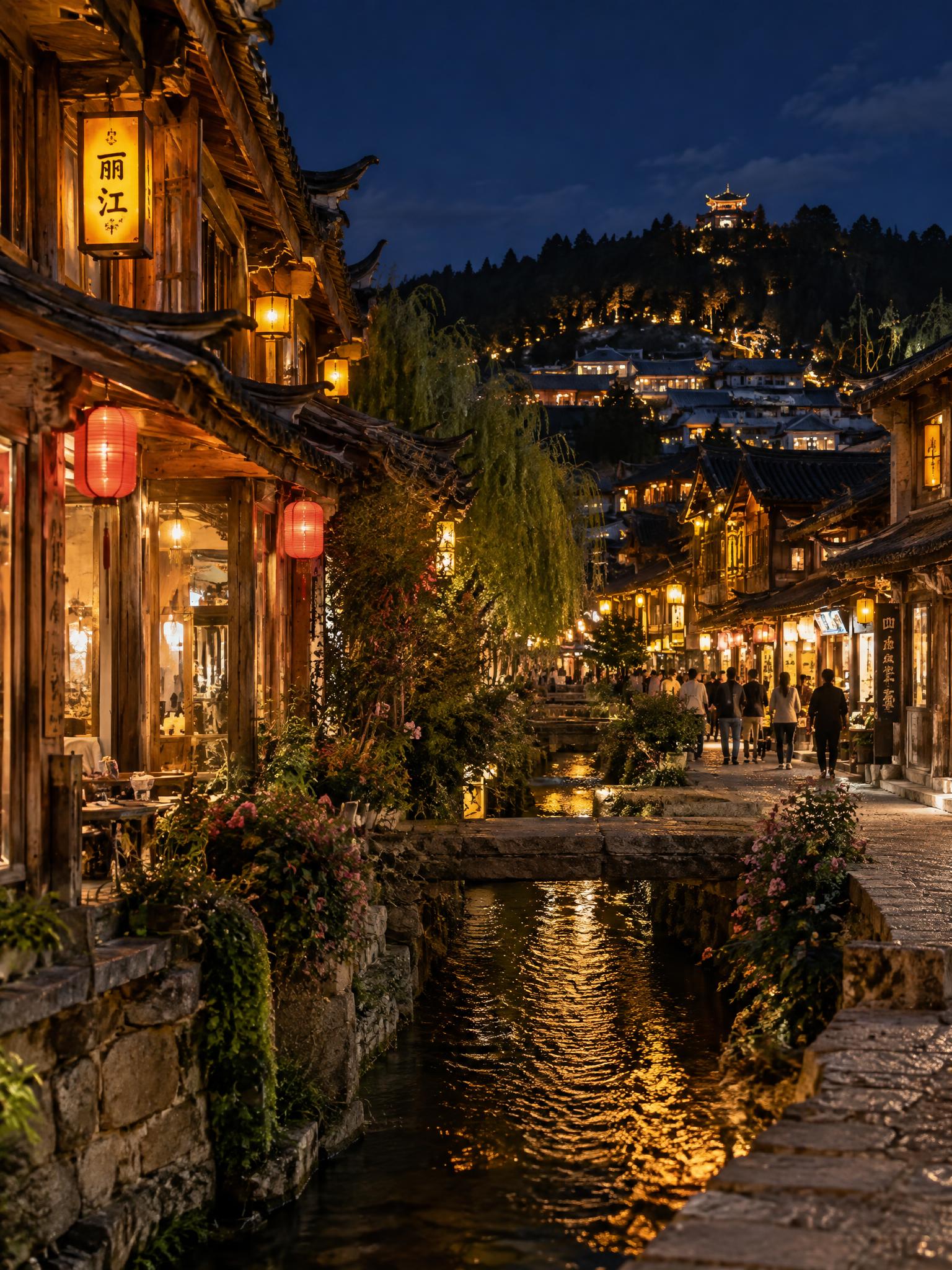 丽江古城夜景高清实拍风景图，夜色人间滇西烟火，丽江古城夜景，灯… - 图片创意预览