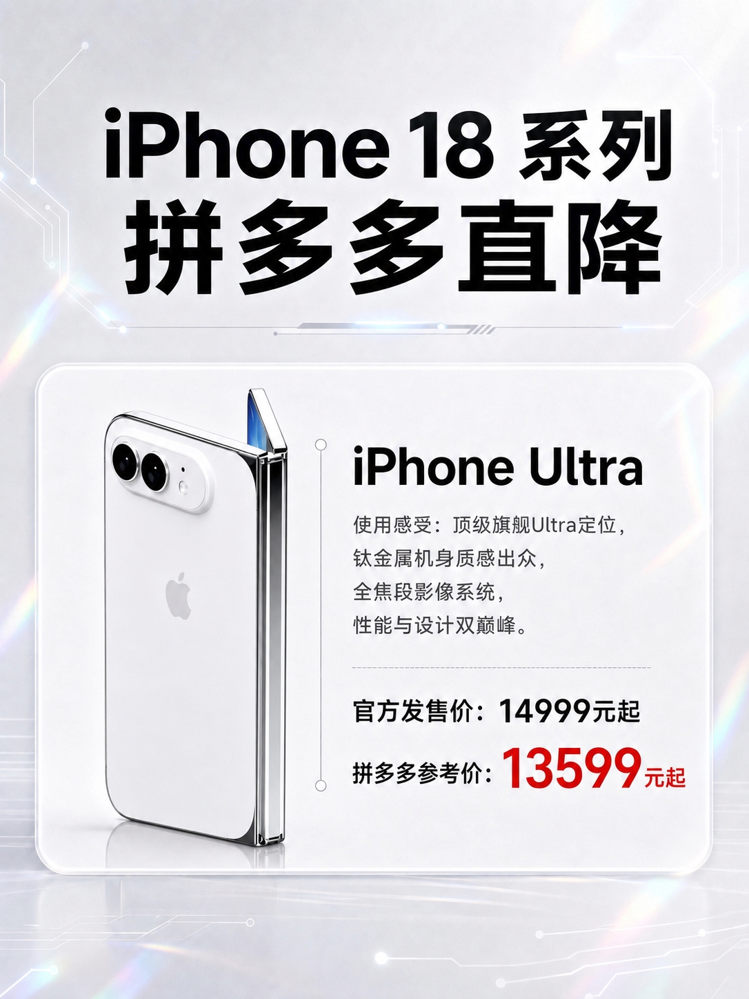 将图中左侧的钛金属色iPhone手机替换为第二张图中的白色折叠… - 图片创意预览