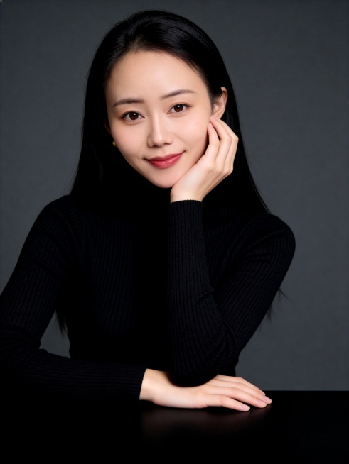 参考第一张图保留人物脸型､发型､年龄等特征生成职场形象照,参考第二张图人物占位和比例,标准焦段50mm,f/4光圈(f/2.8-f/4区间),平视视角(镜头与人物视线齐平);人物占画面70%,人物居中预览效果