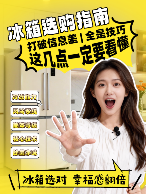 家电冰箱选购指南小红书推荐封面预览效果