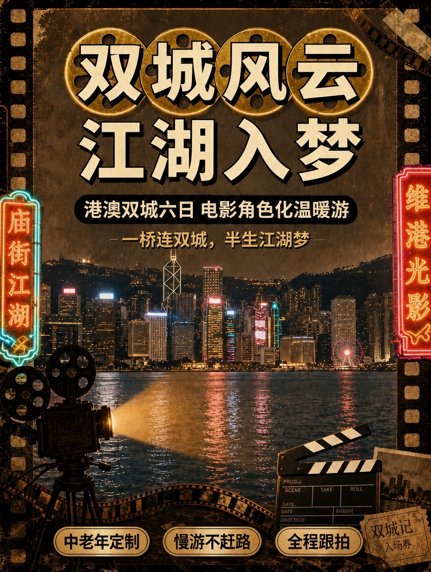 [商品] 使用【图1】港风夜景主视觉头图；保留维港夜景、电影放… - 图片创意预览