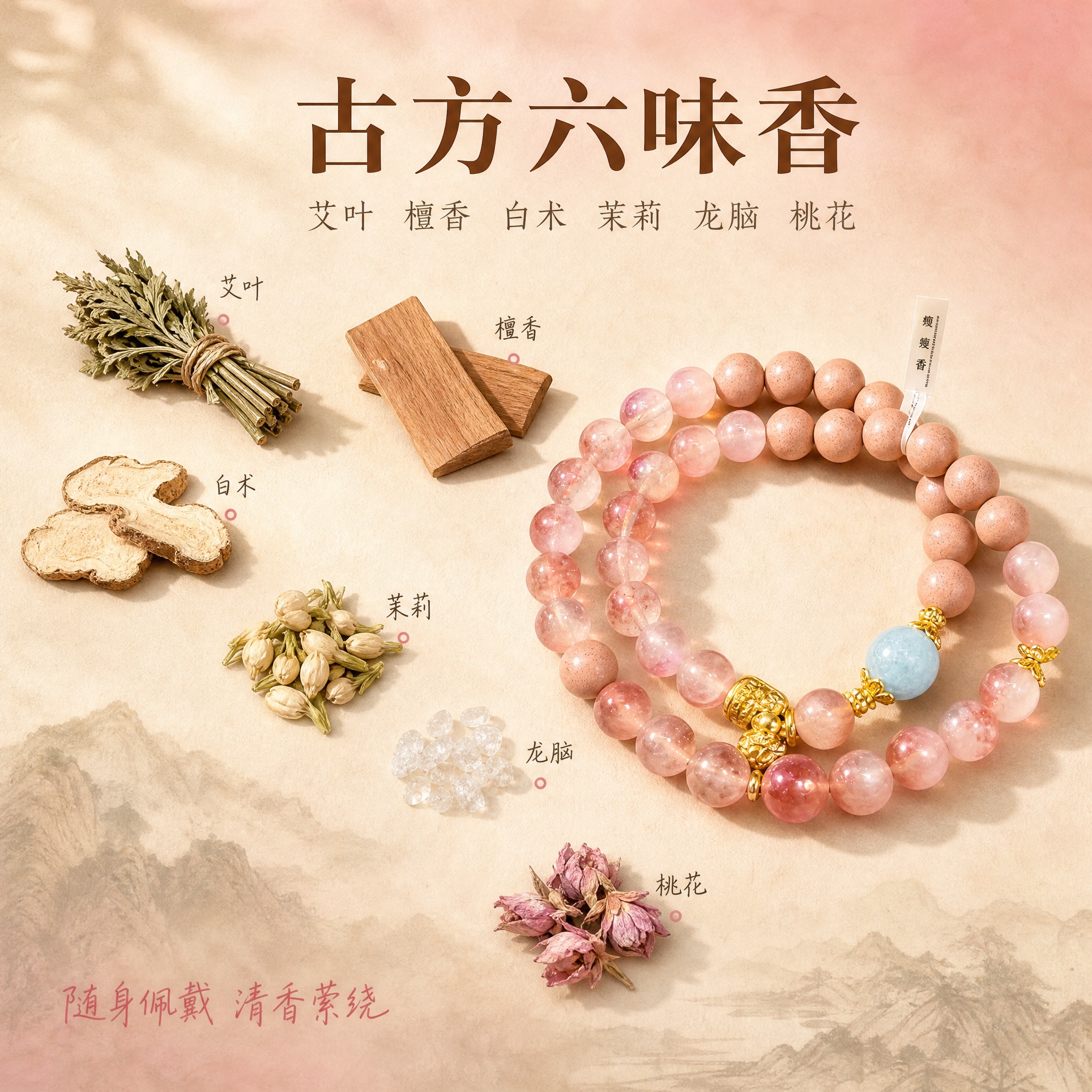 [主图-2] 瘦瘦香 好运连连双层手串，香方卖点图，古方六味香… - 图片创意预览
