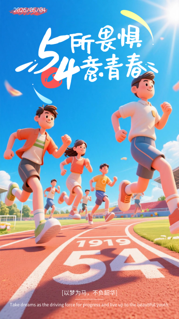 五四青年节节日祝福竖版海报预览效果