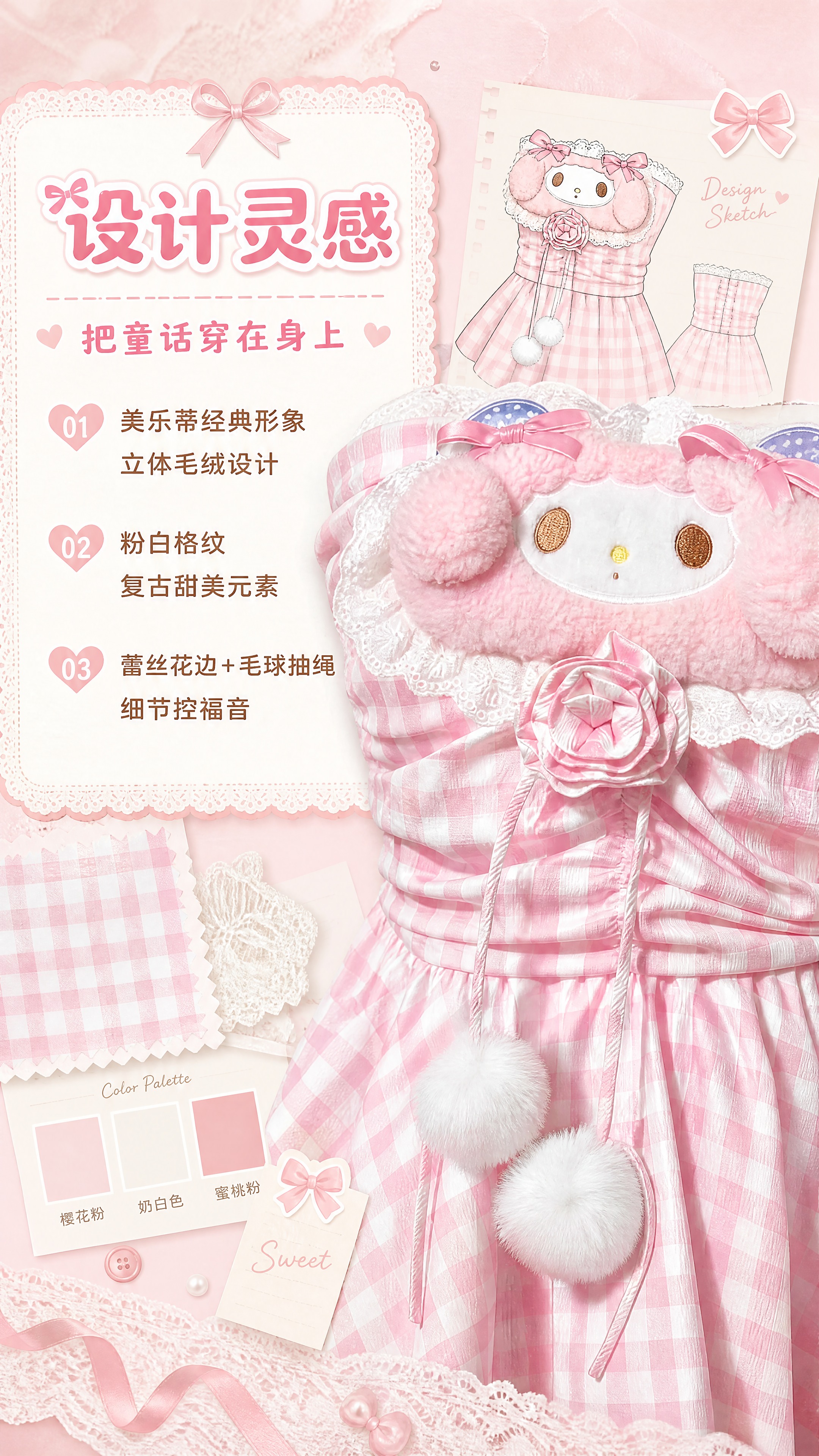 [商品] 使用【图1】粉白格纹美乐蒂抹胸上衣；商品处理：保留抹… - 图片创意预览