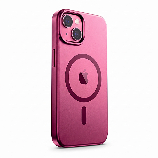 [主图 1] Pink MagSafe Compatible iPhone Case official product display. Keep the original pink color and product appearance (physical structure, material texture, color) completely consistent with the input product image, no deformation or chromatic aberration, refined processing. The product is placed in the center of pure white #FFFFFF background, product accounts for more than 85% of the screen, no text, no logo, no watermark, no border. Commercial product photography, high contrast cool light, edge highlight, metal reflection, real shadow, super clear detail, high-definition, 2K resolution, pure white background, compliant with Amazon cross-border platform main image specification. Negative prompt: deformation, watermark, text clutter, product blur, cluttered background, any text, logo.