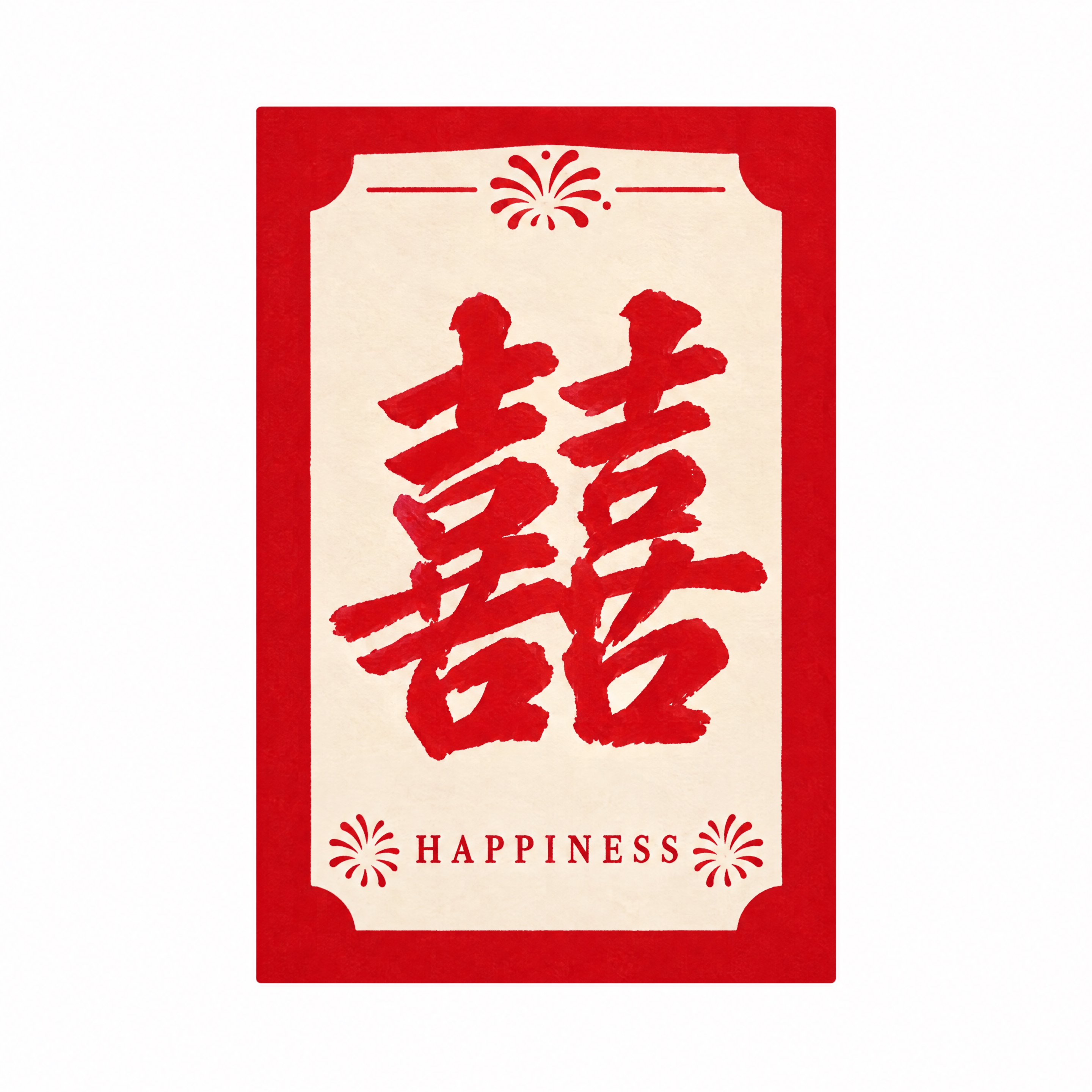 从参考图中抠出第一排中间罐身上的“囍”字贴纸，严格保持原图贴纸… - 图片创意预览
