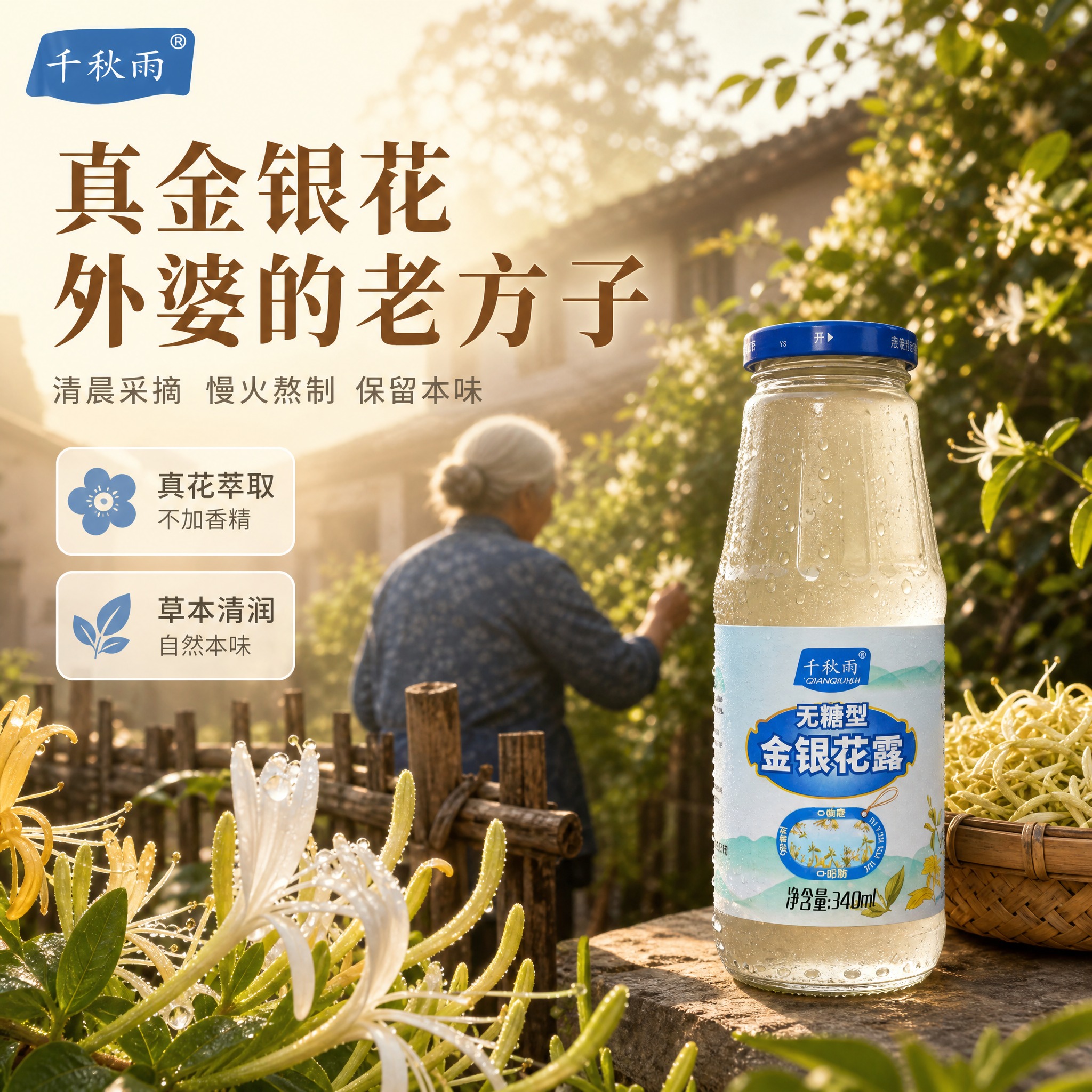 [主图-2] 原料溯源 金银花产地+外婆的老院子，建立信任与情… - 图片创意预览