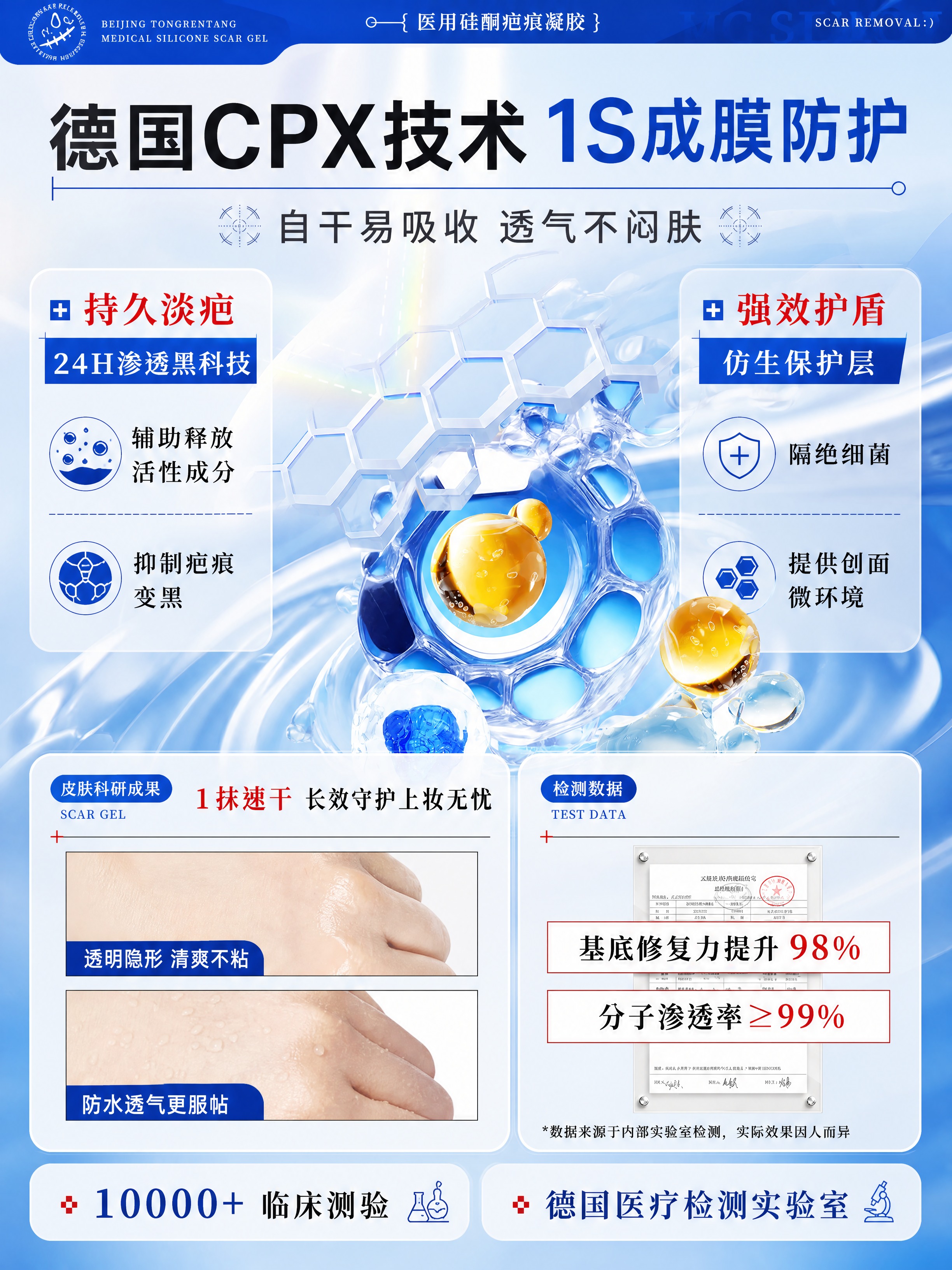 [商品] 使用【图1】医用硅酮疤痕凝胶；保留产品核心视觉元素：… - 图片创意预览