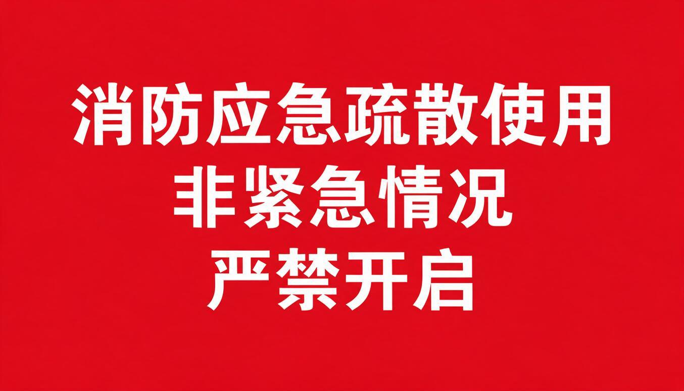 简洁的消防安全警示标识，纯红底白字，三行文字字号完全一致，从上… - 图片创意预览