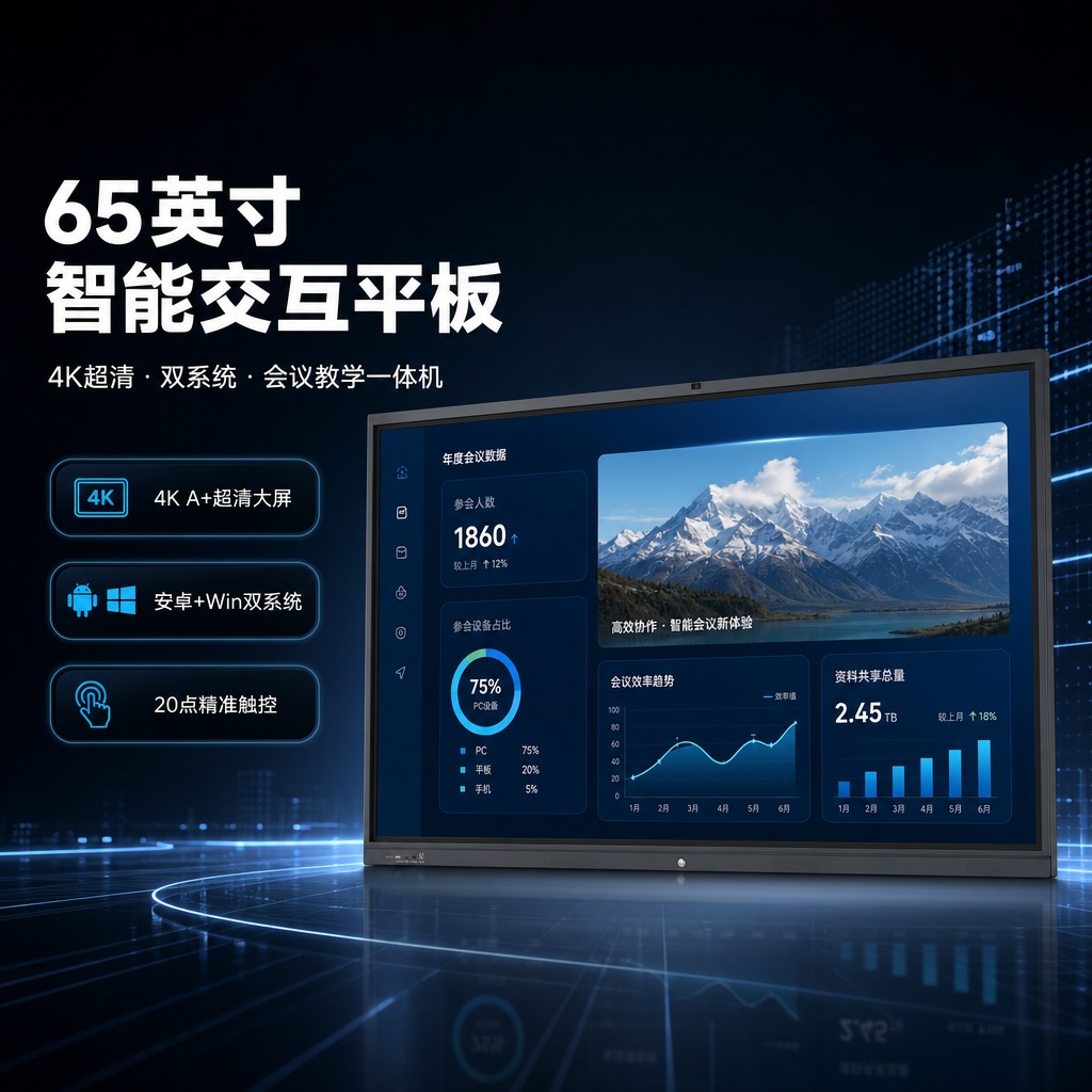 [商品] 使用【图1】65英寸智能交互式平板HW-J65P；保… - 图片创意预览