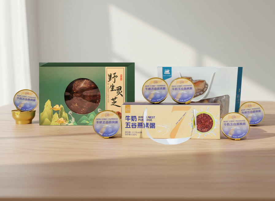 将三张图内的产品全部放在一个桌面上，要有前后视觉预览效果