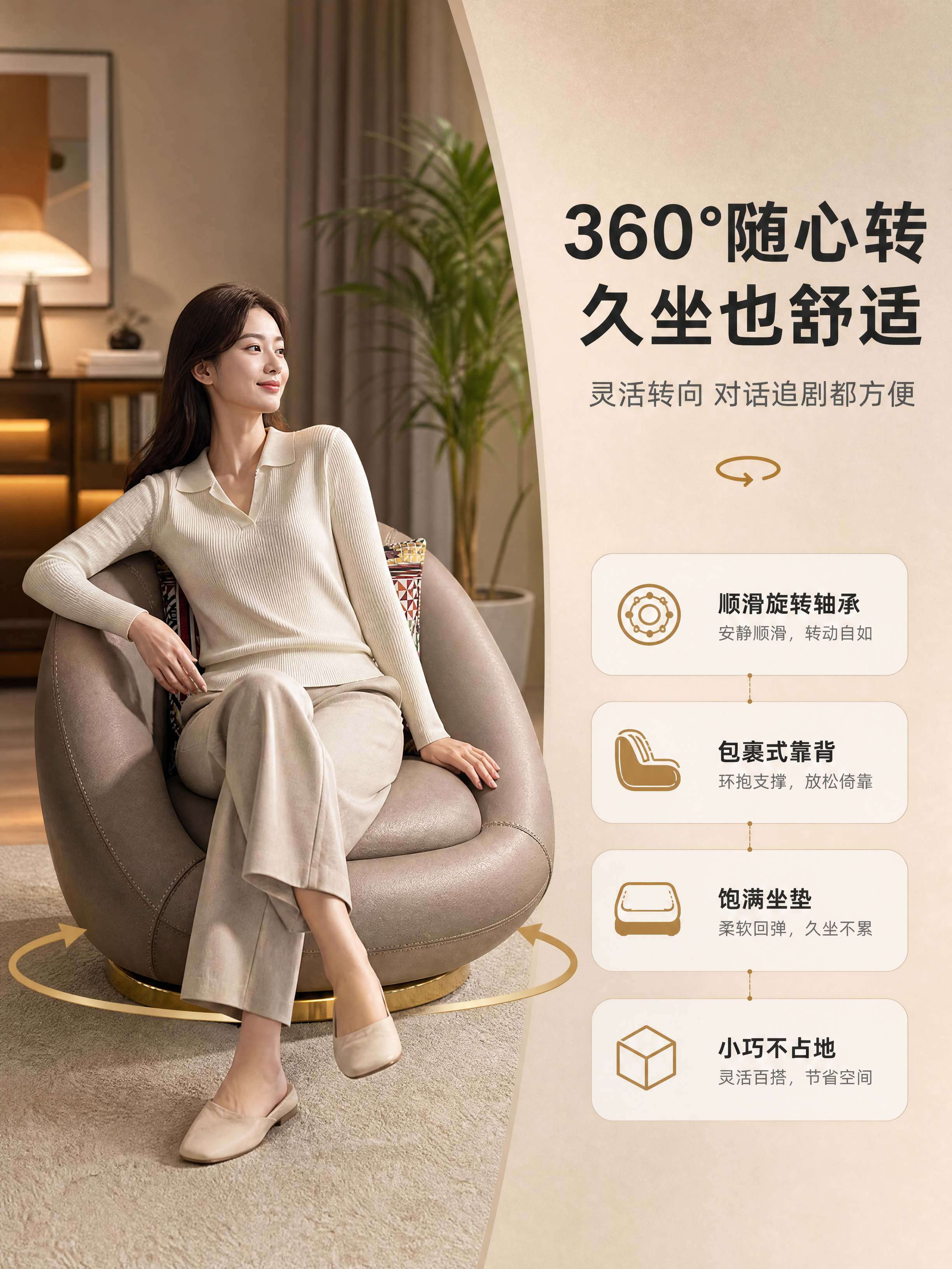 [商品] 使用【图1】丽曼俪单椅；保留圆润包裹式造型、卡其色科… - 图片创意预览