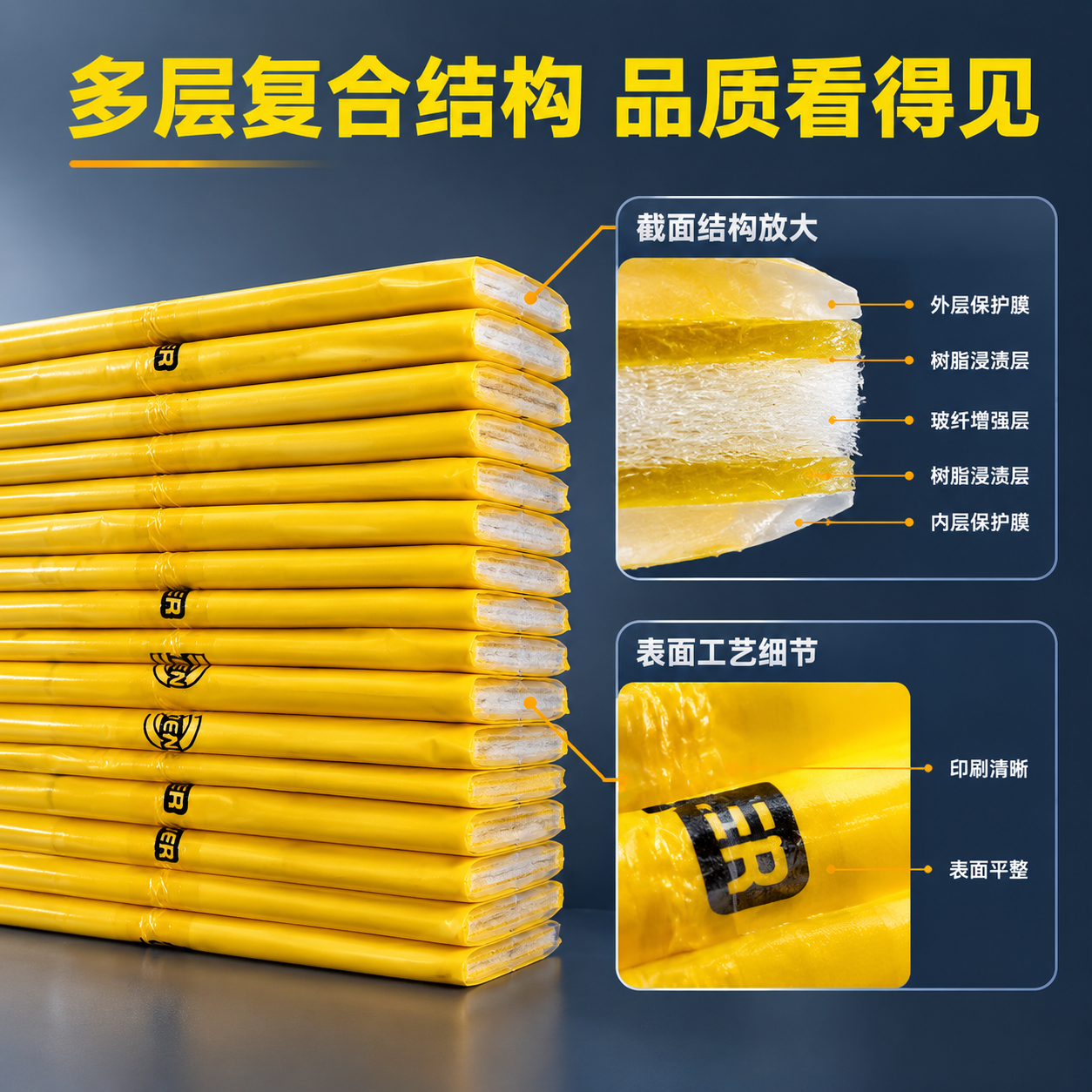[主图-3] 材质工艺细节图，展示紫外光固化修复材料的截面结构… - 图片创意预览