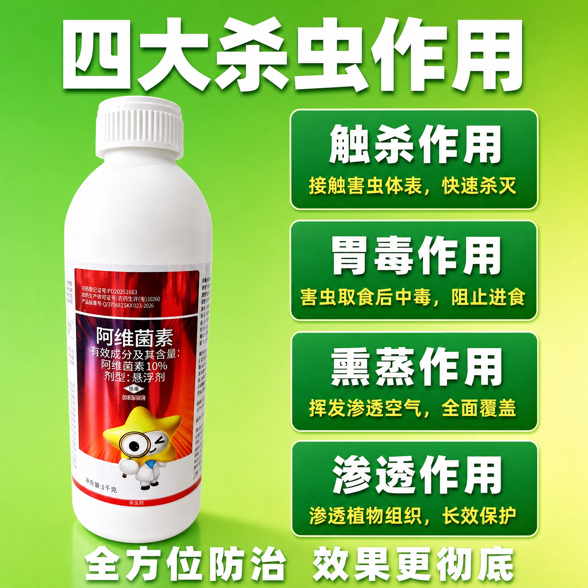 [主图-2] 四大杀虫作用机制图，简洁明亮风格。拼多多电商主图… - 图片创意预览
