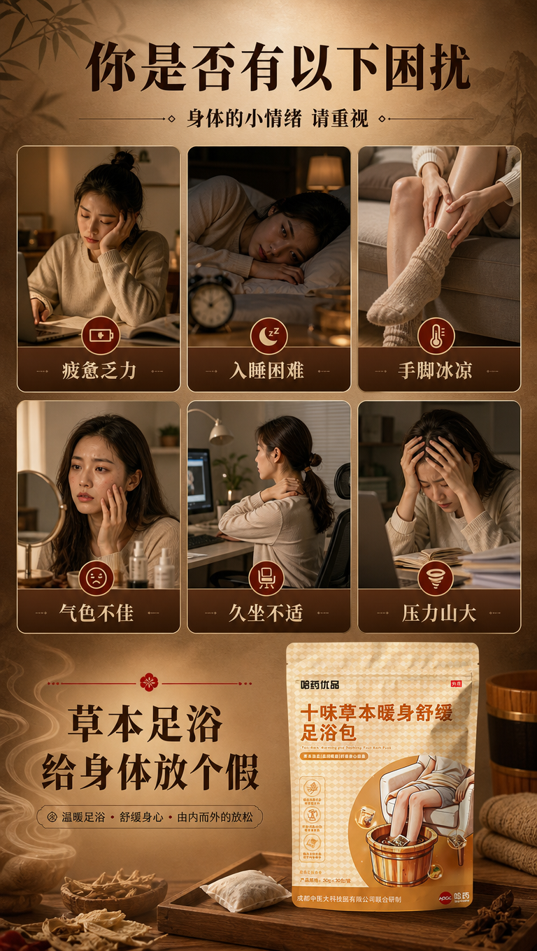 [商品] 使用【图1】哈药优品十味草本暖身舒缓足浴包包装袋作为… - 图片创意预览
