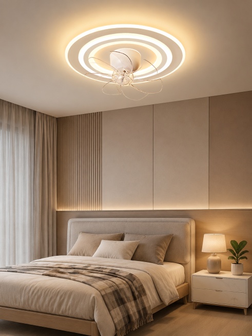 吸顶灯风扇，严格参照上传产品图https://gdesign-dam-hz.dancf.com/37052420040020105/a38518ffc811425398ae4609b6f997a9.j预览效果
