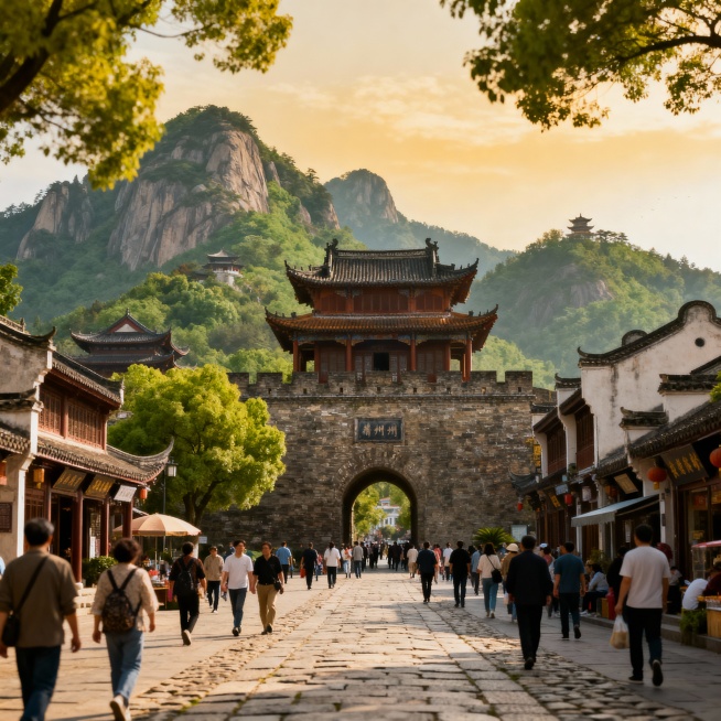 生成一张黄冈市旅游景点的照片预览效果