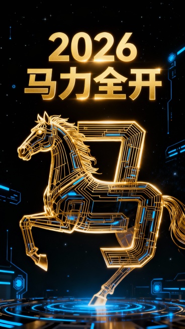 设计马年春节海报，把“马”字设计成马的形象和样子，文字要有“2026马力全开”文字用金色字体，文字要大，要有商务感，流金感，线条感，9：16竖屏模式，生成5张不同风格的海报预览效果