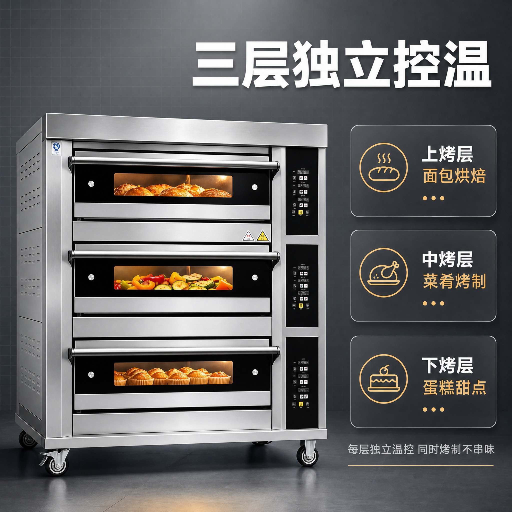 [主图-2] 核心价值卖点图，突出三层独立控温与大容量的核心购… - 图片创意预览