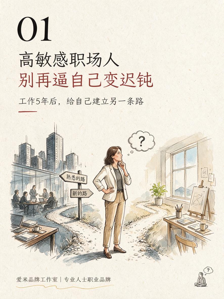 竖版小红书图文封面，尺寸比例3:4，现代职业咨询手绘信息图风格… - 图片创意预览