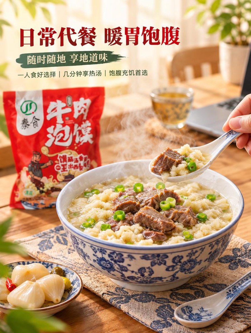 地道国风陕味美食商业摄影，温润醇厚，温馨居家氛围。 自然透视三… - 图片创意预览
