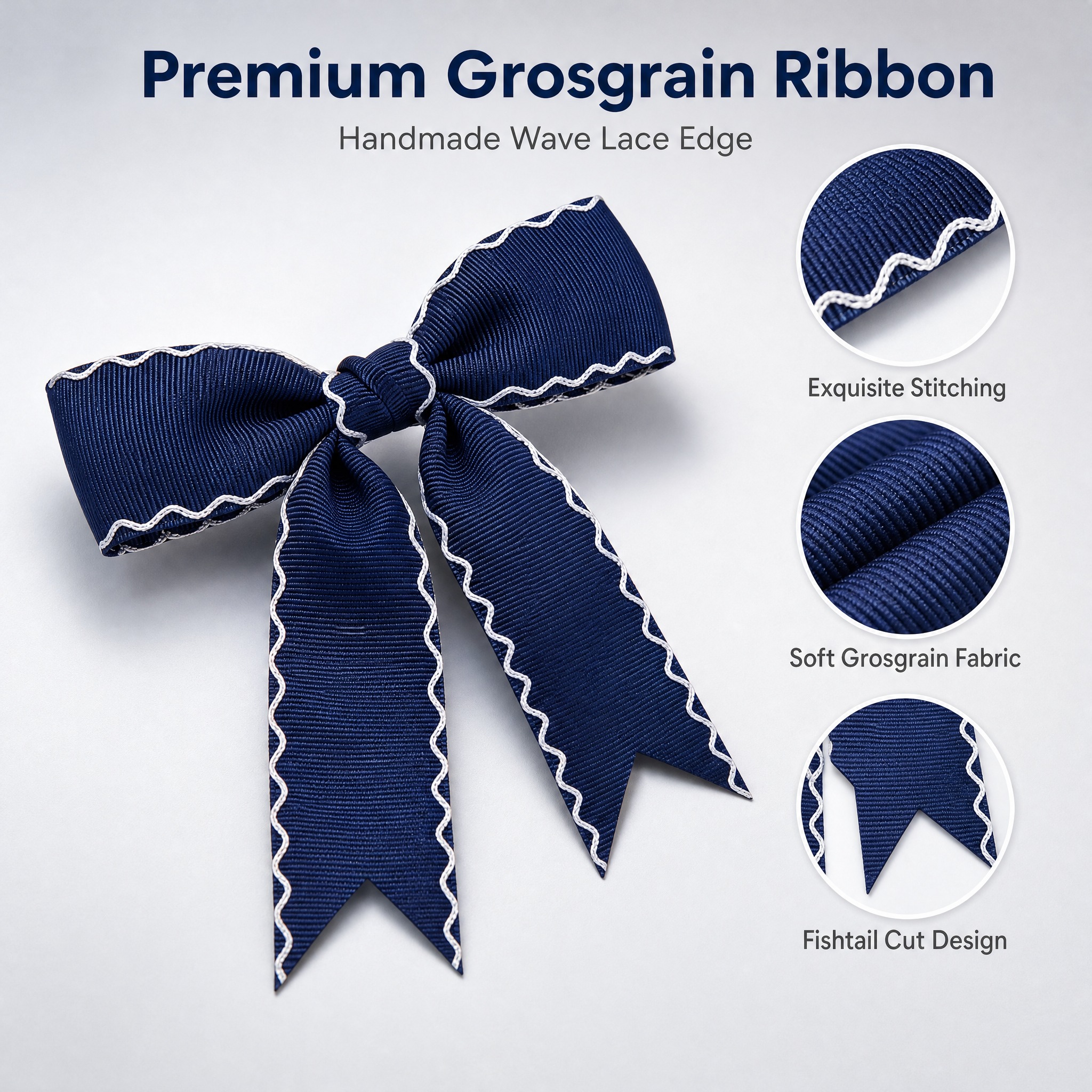 [主图-3] 2Pcs Wave Lace Edge Bow… - 图片创意预览