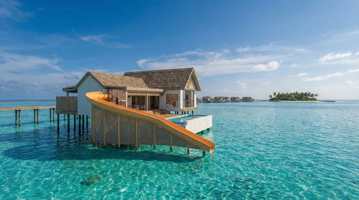 生成四张，这别墅的不同角度和景别的照片预览效果