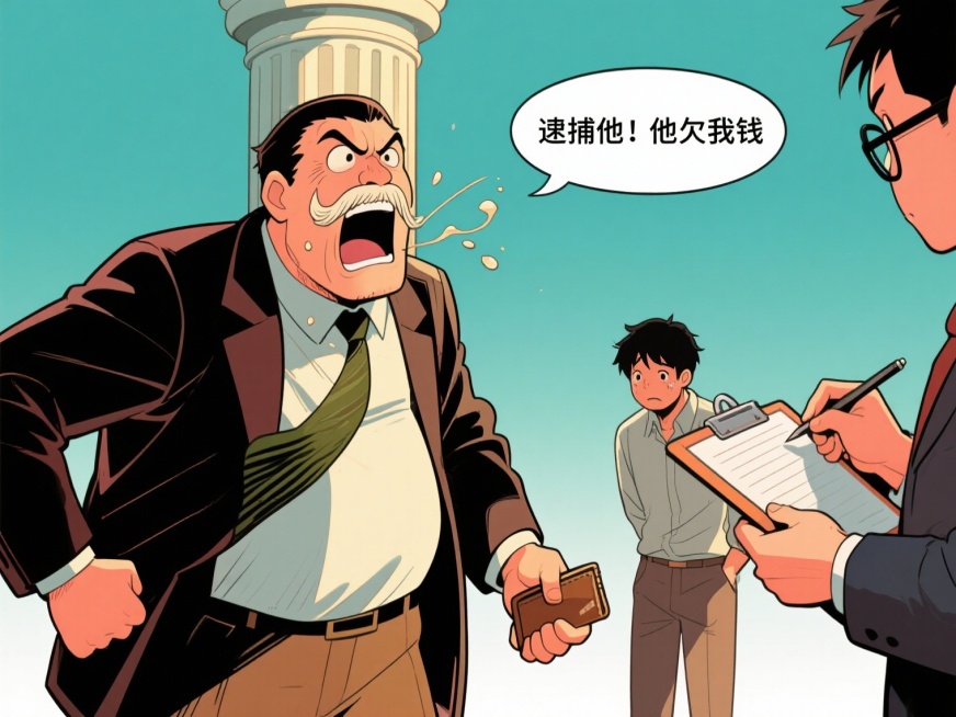 把画面中的调解中三个字替换成”逮捕他！他欠我钱“预览效果