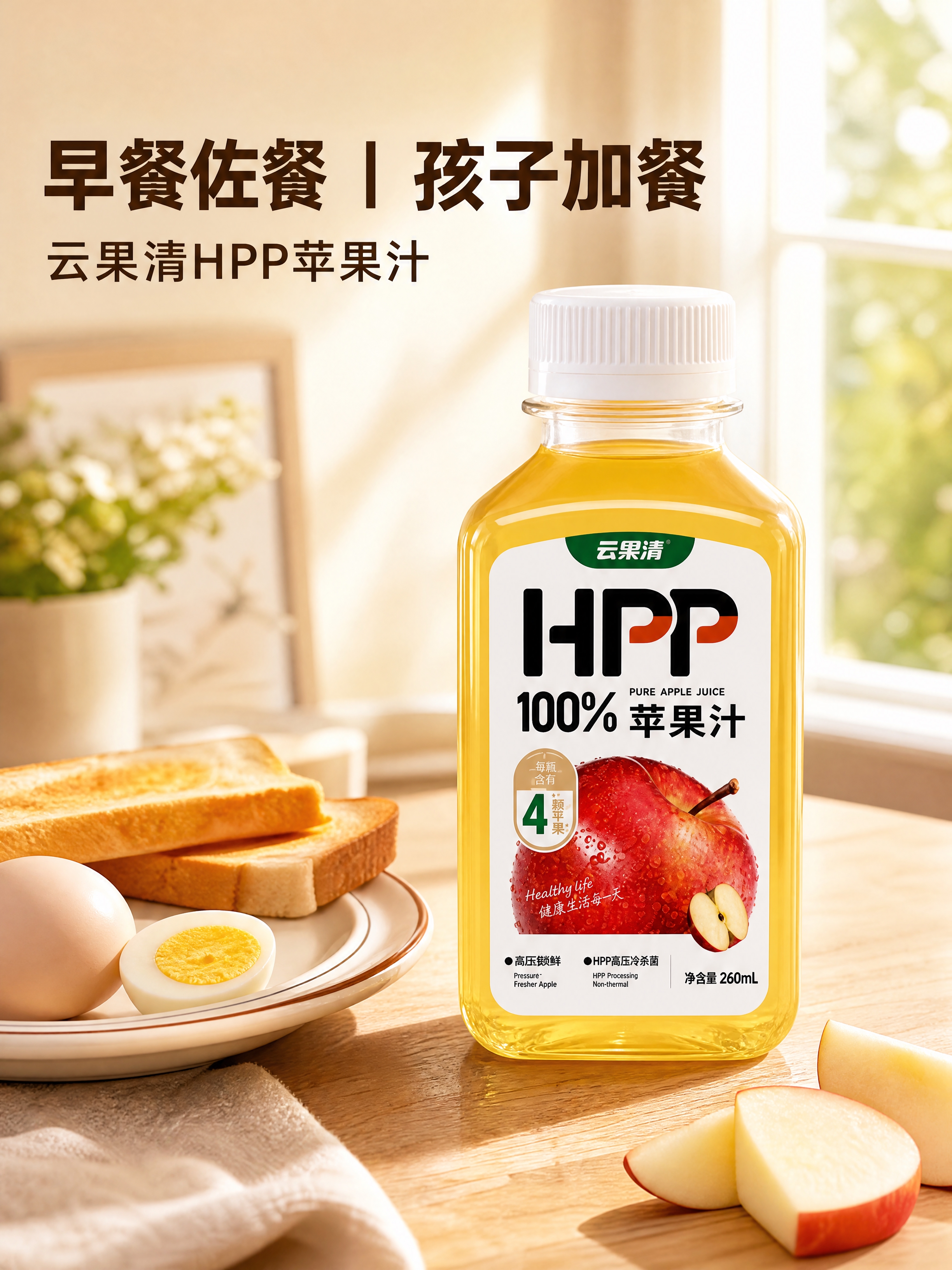 [商品] 使用【图1】云果清HPP 100%苹果汁产品图；保留… - 图片创意预览