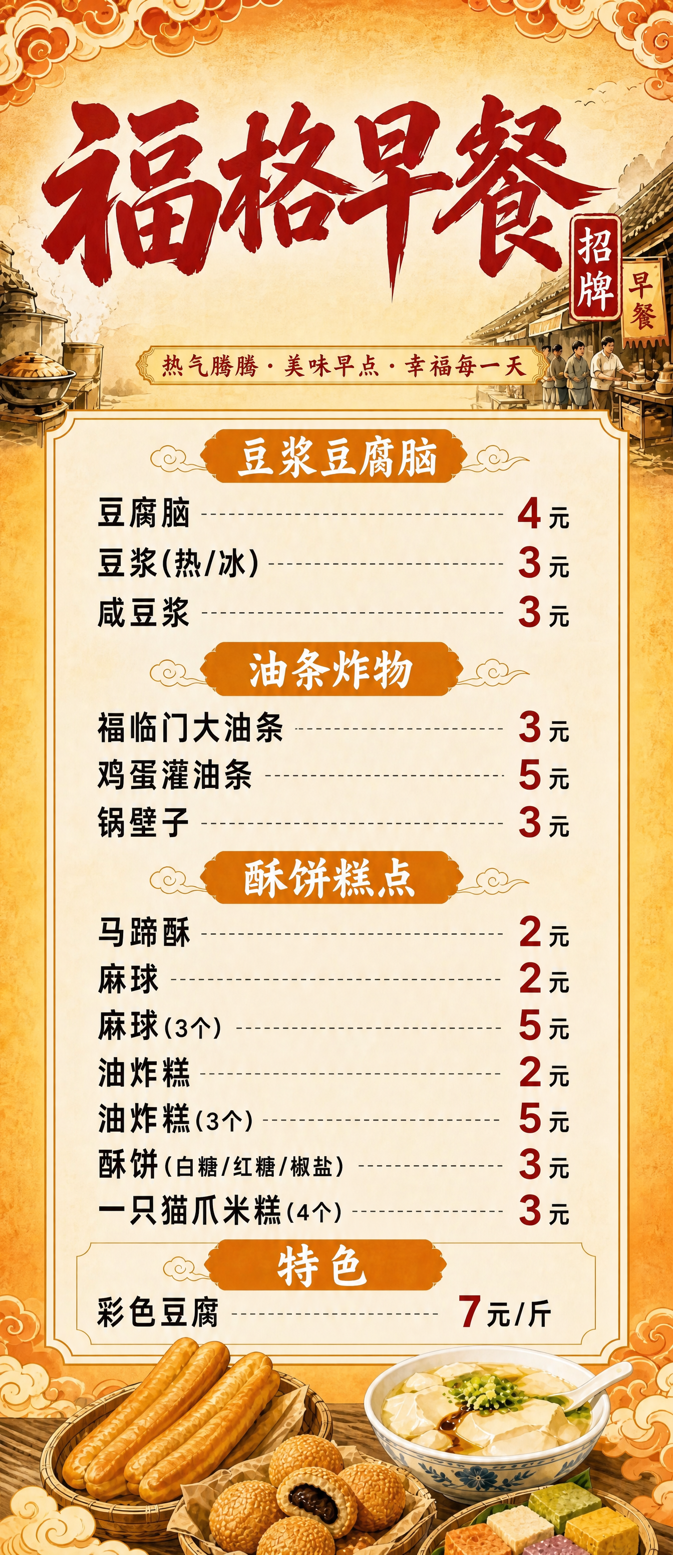 基于这张早餐店易拉宝进行修改：1. 标题区域太空，适当放大主标… - 图片创意预览