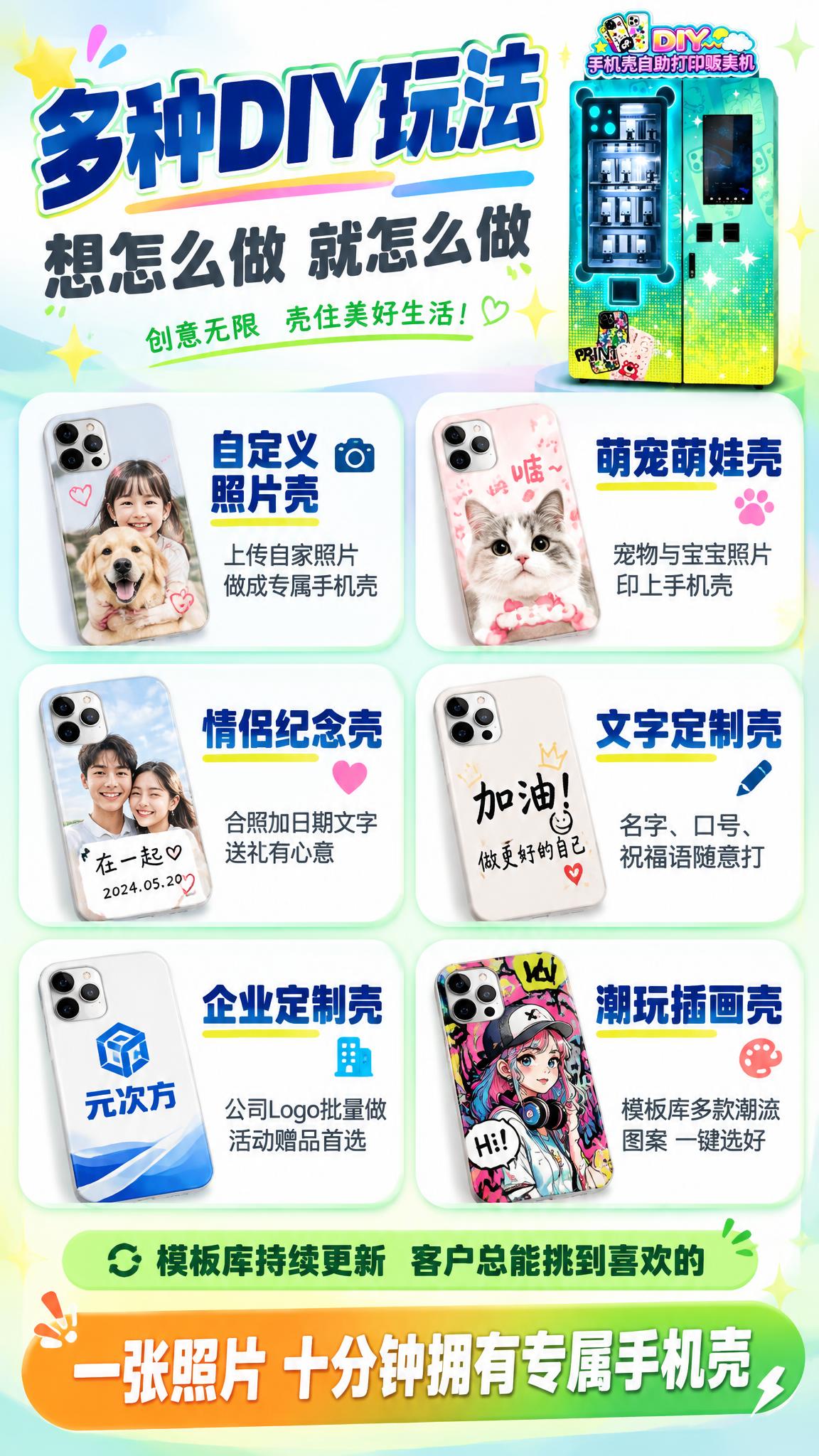 [详情页-6 多种DIY玩法] DIY手机壳自助打印贩卖机多种… - 图片创意预览