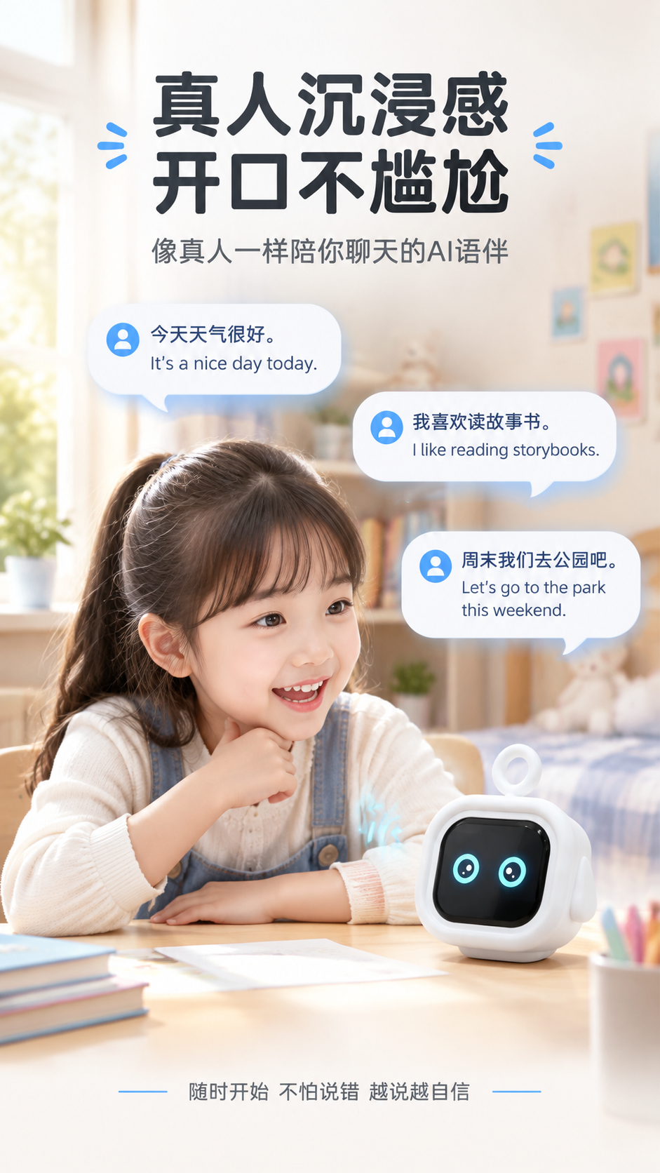 [商品] 使用【图1】白色方形带挂环AI口语陪练机；保留产品方… - 图片创意预览