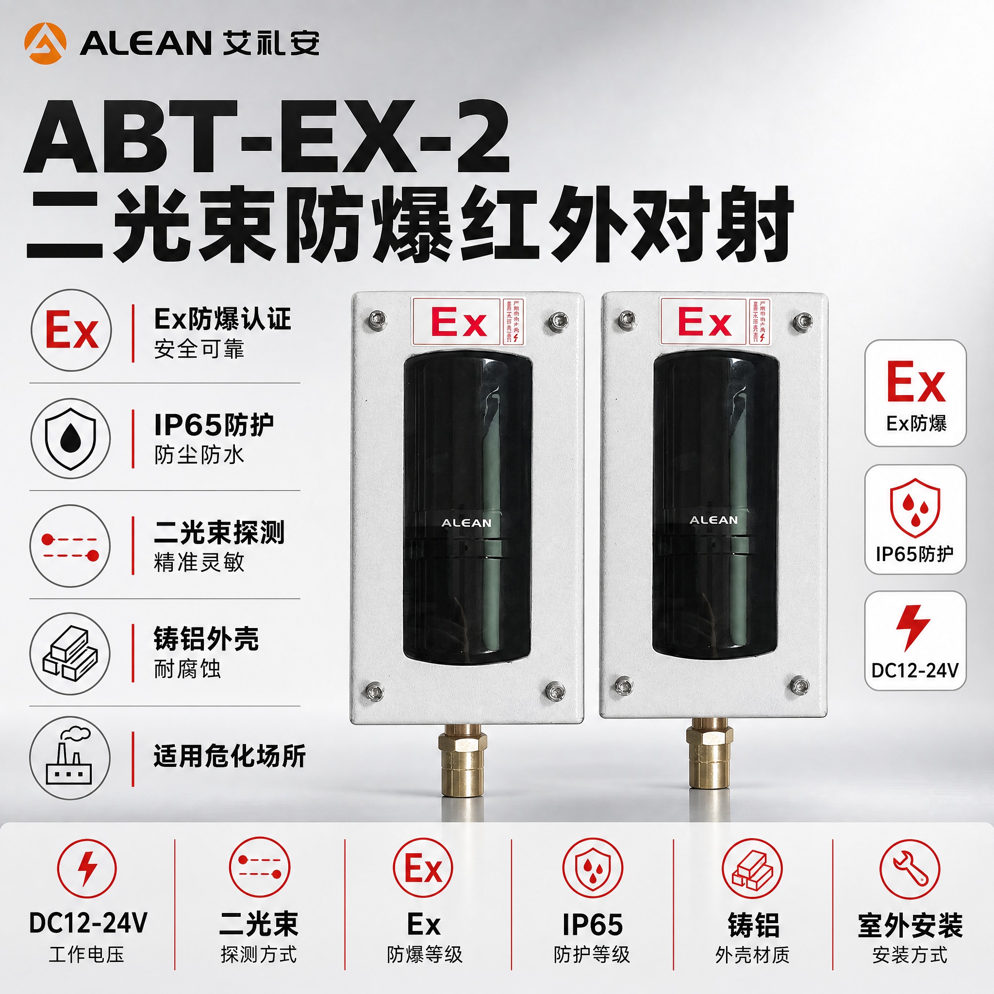 [单张主图] ABT-EX-2 二光束防爆红外对射探测器，报警… - 图片创意预览