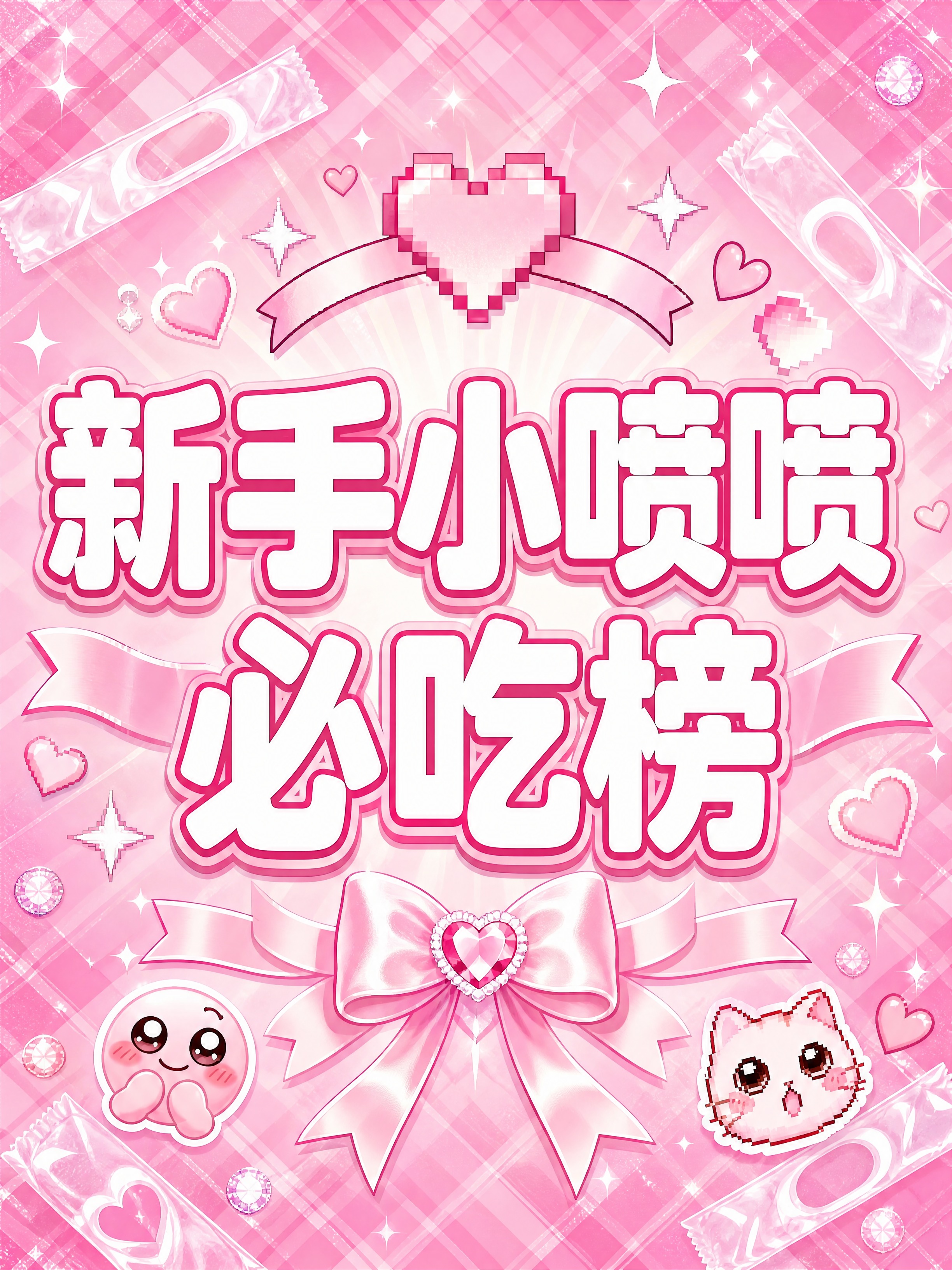 小红书笔记大字封面，插图大字，粉色芭比风，版式精美，小红书笔记… - 图片创意预览