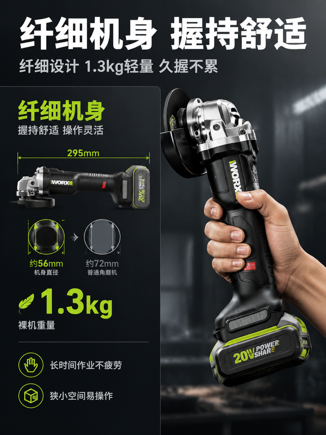 [商品] 使用【图1】威克士WU805.9 20V无刷角磨机；… - 图片创意预览