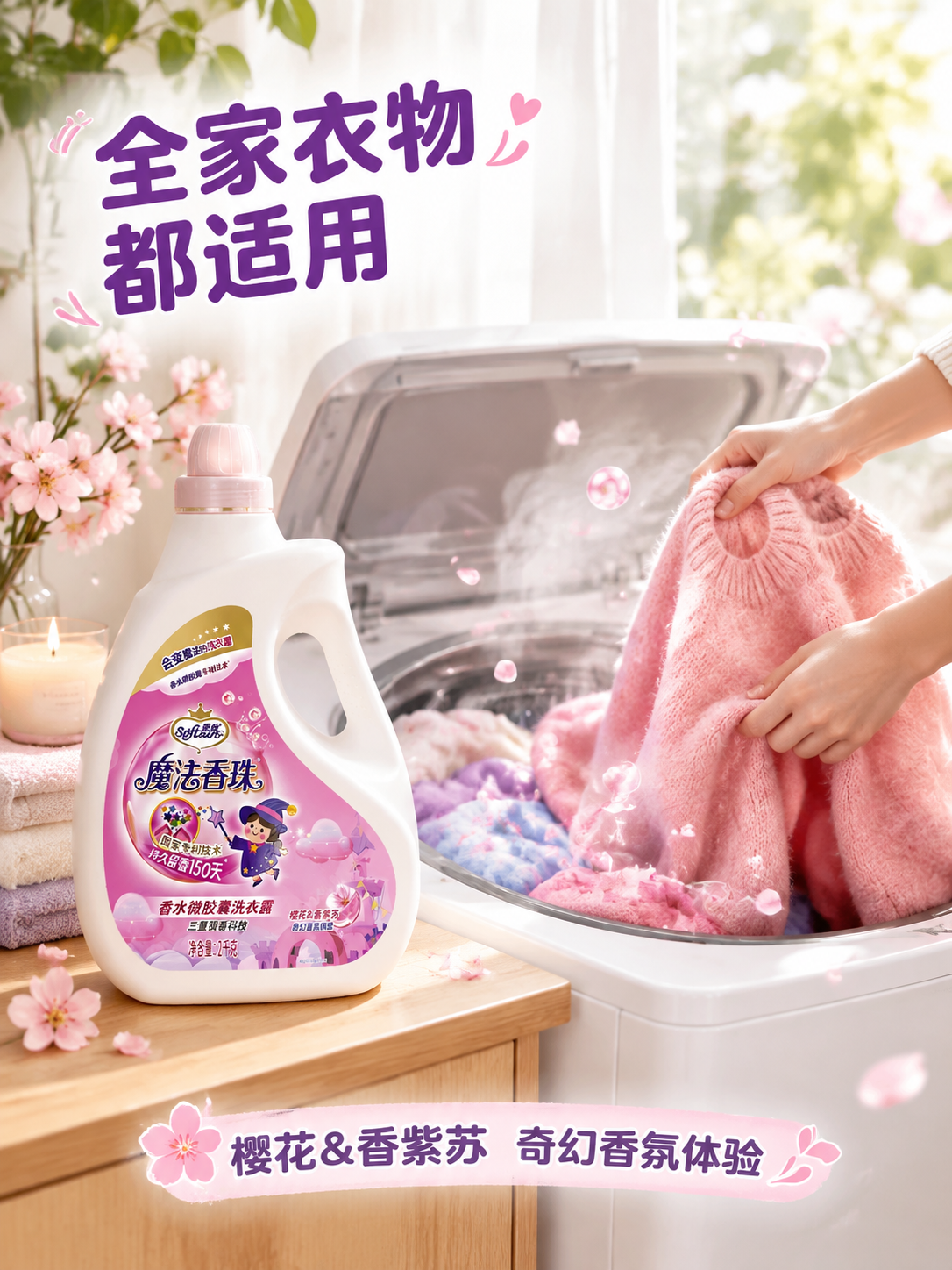 [主图-4] 真实家庭使用场景图，展示洗衣露在日常生活中的使用… - 图片创意预览