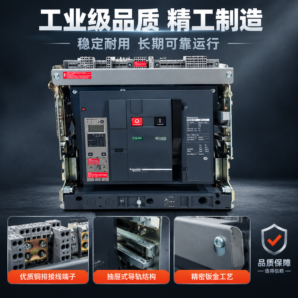 [主图-3] 材质工艺细节图，主题为工业级品质 精工制造 稳定… - 图片创意预览