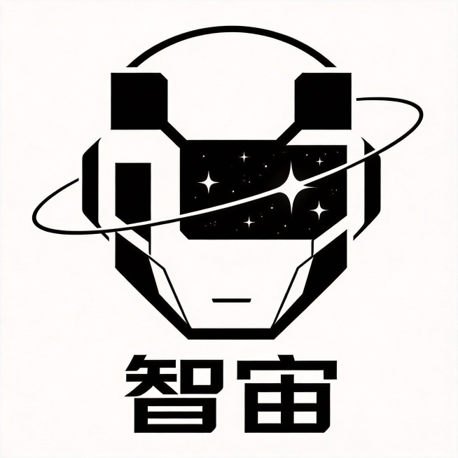 把机器人和宇宙结合，做一个智宙的logo,简洁一点，类似参考图预览效果
