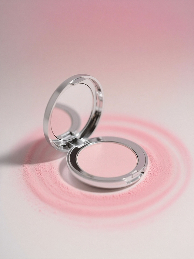 柔和粉色渐变背景，带有一圈圈扩散的粉质