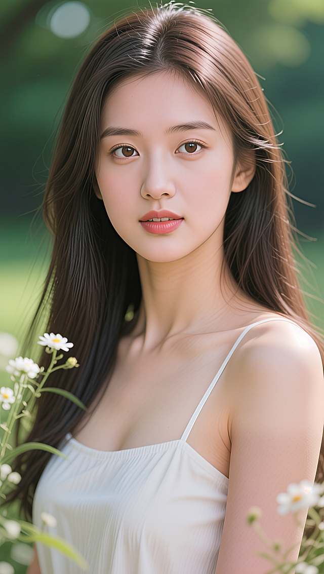 一个漂亮的美女，高清自然写实风格