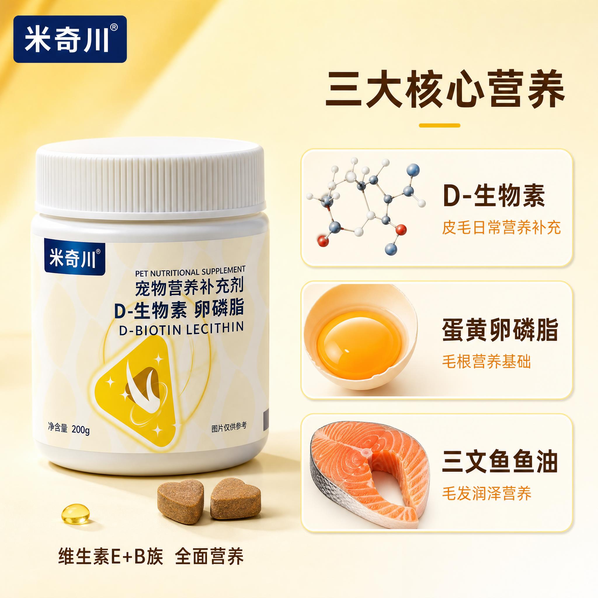 [主图-2] 米奇川 D-生物素卵磷脂 核心成分三列展示主图，… - 图片创意预览