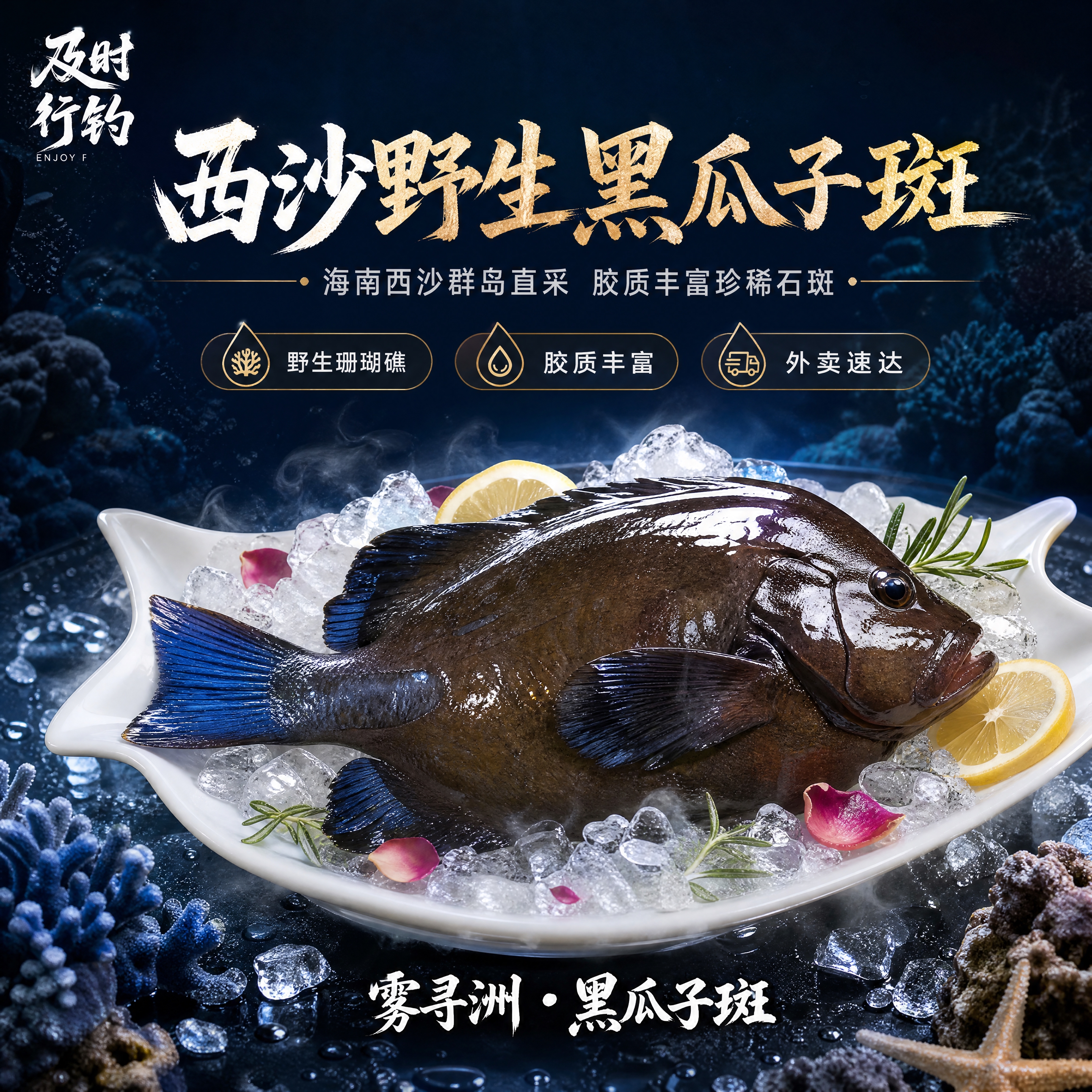 [商品] 使用【图1】黑瓜子斑鱼产品图；保留鱼身深褐近黑的体色… - 图片创意预览