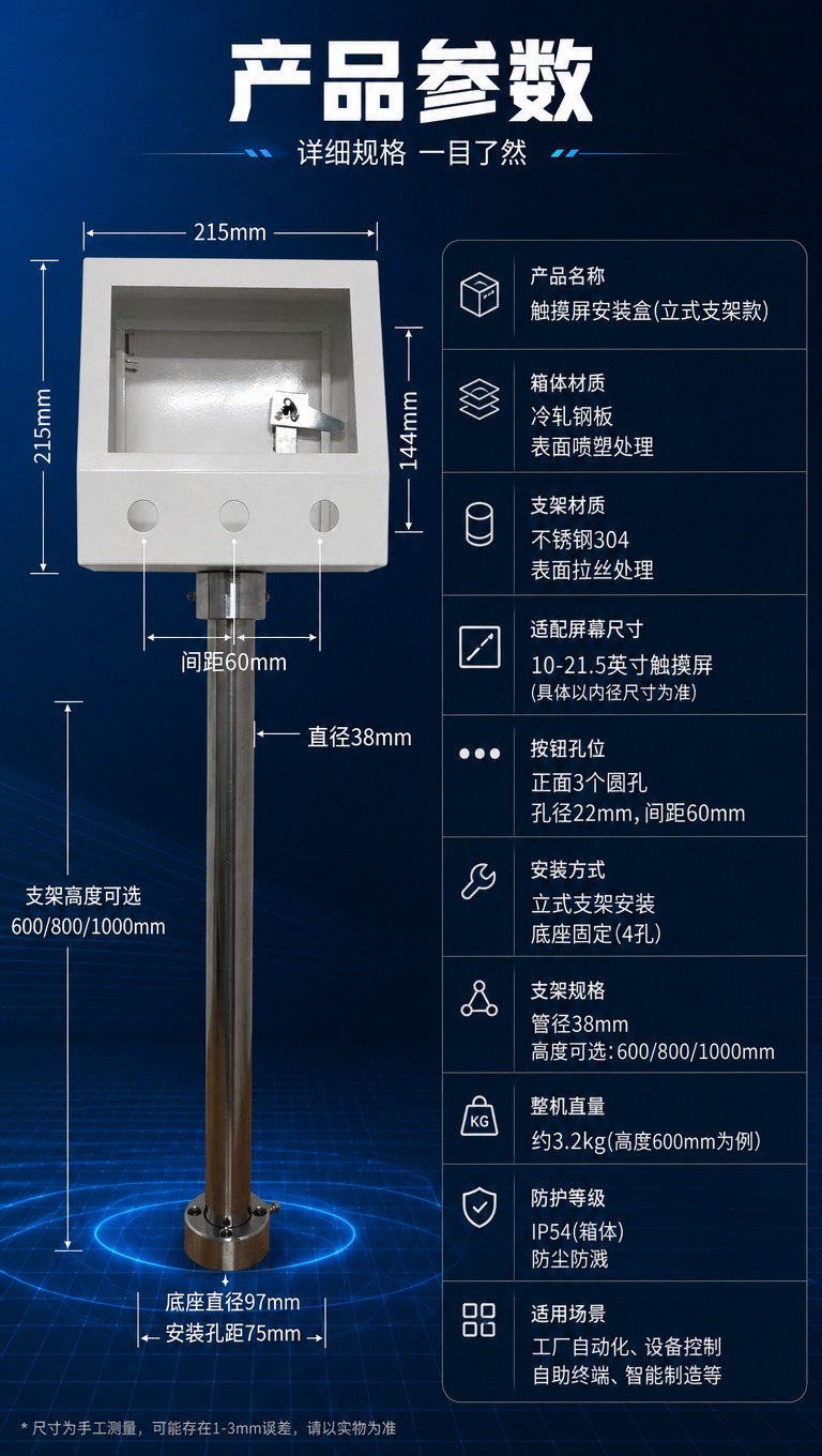 [商品] 使用【图1】触摸屏安装盒立式支架款；保留白色方形箱体… - 图片创意预览
